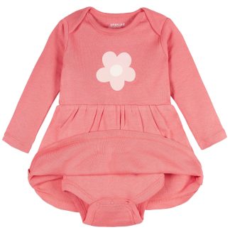 Baby Girls Pink Flower Bodysuit Dress