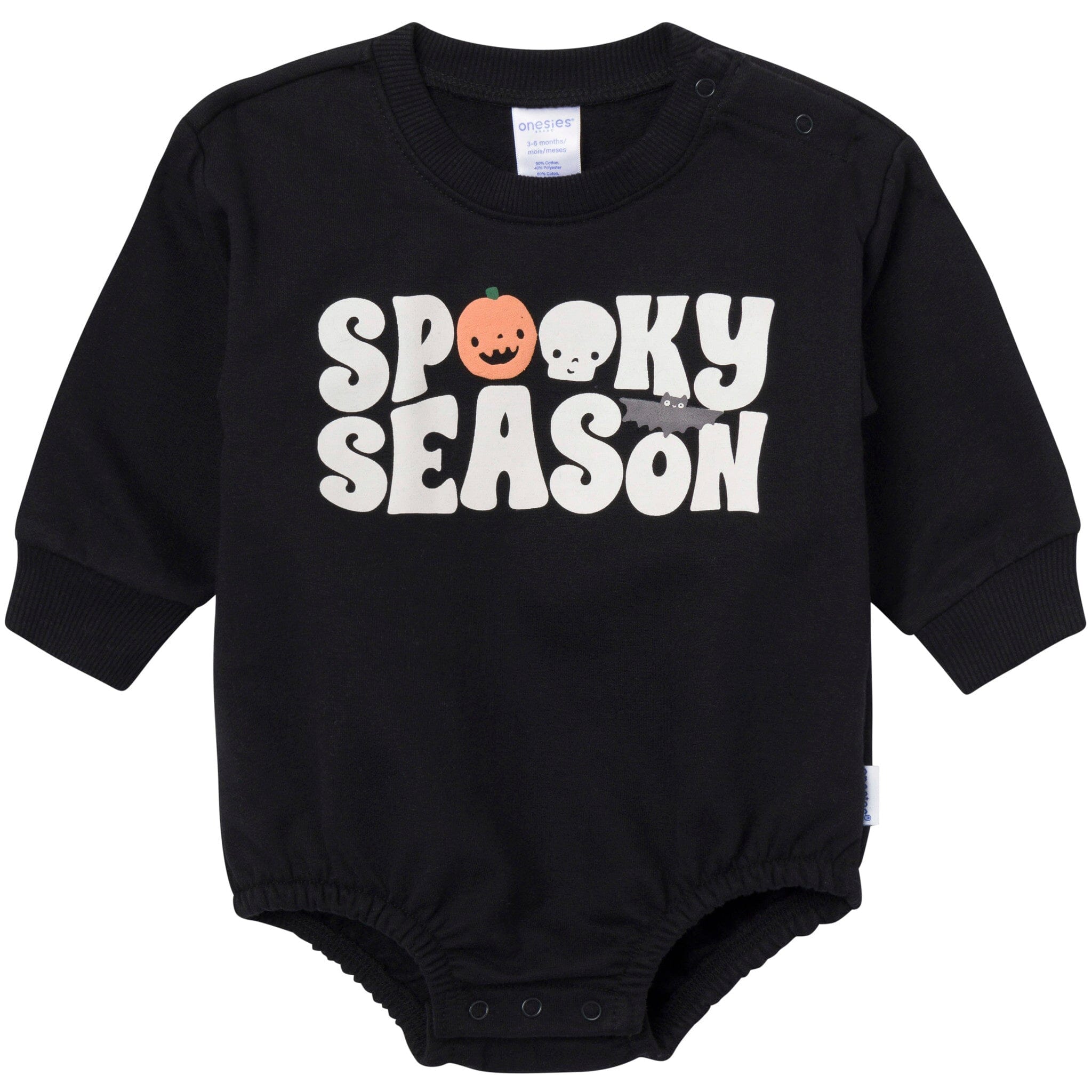 Baby Neutral Spooky Season Sweatshirt Bubble Romper