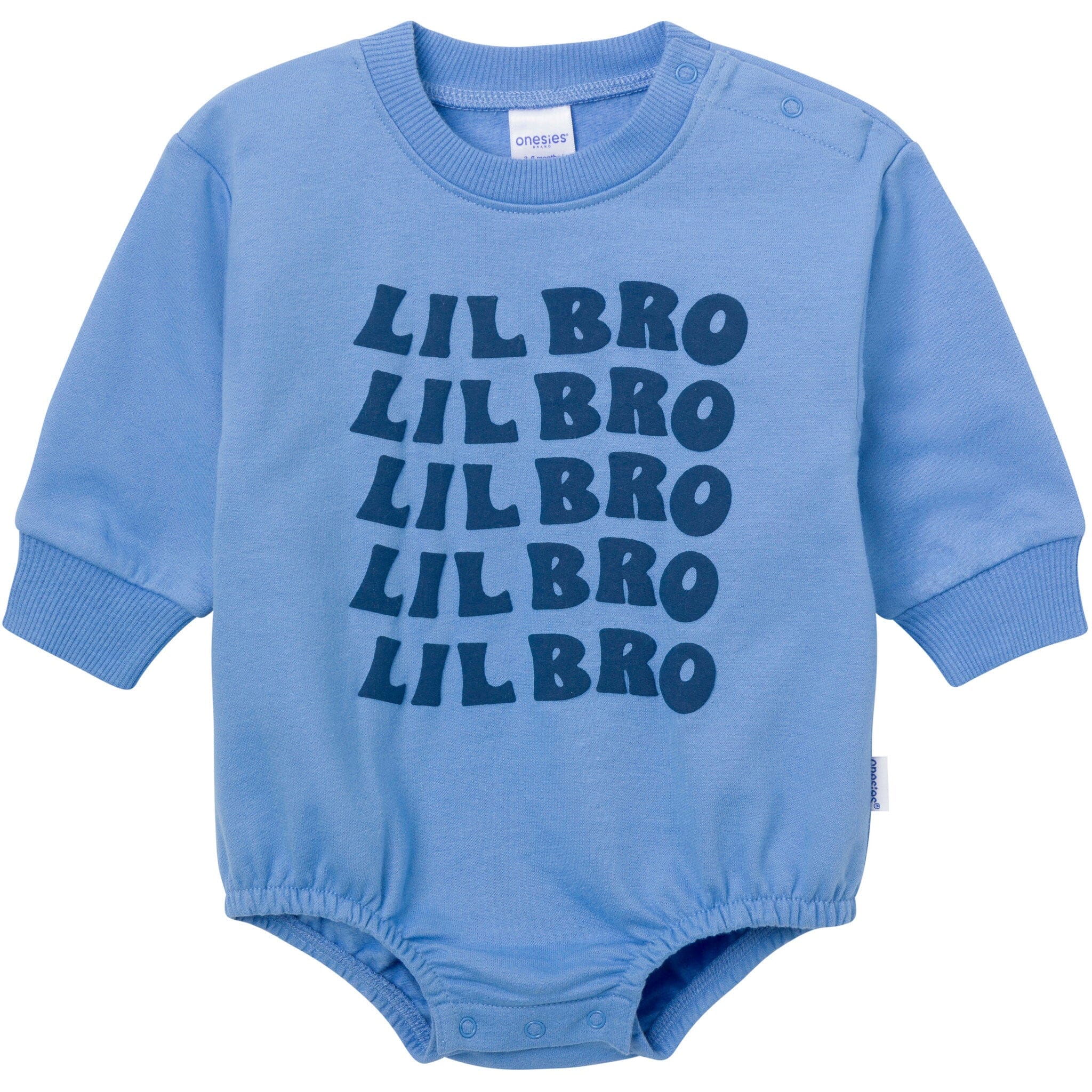 Baby Boys Lil' Bro Sweatshirt Bubble Romper