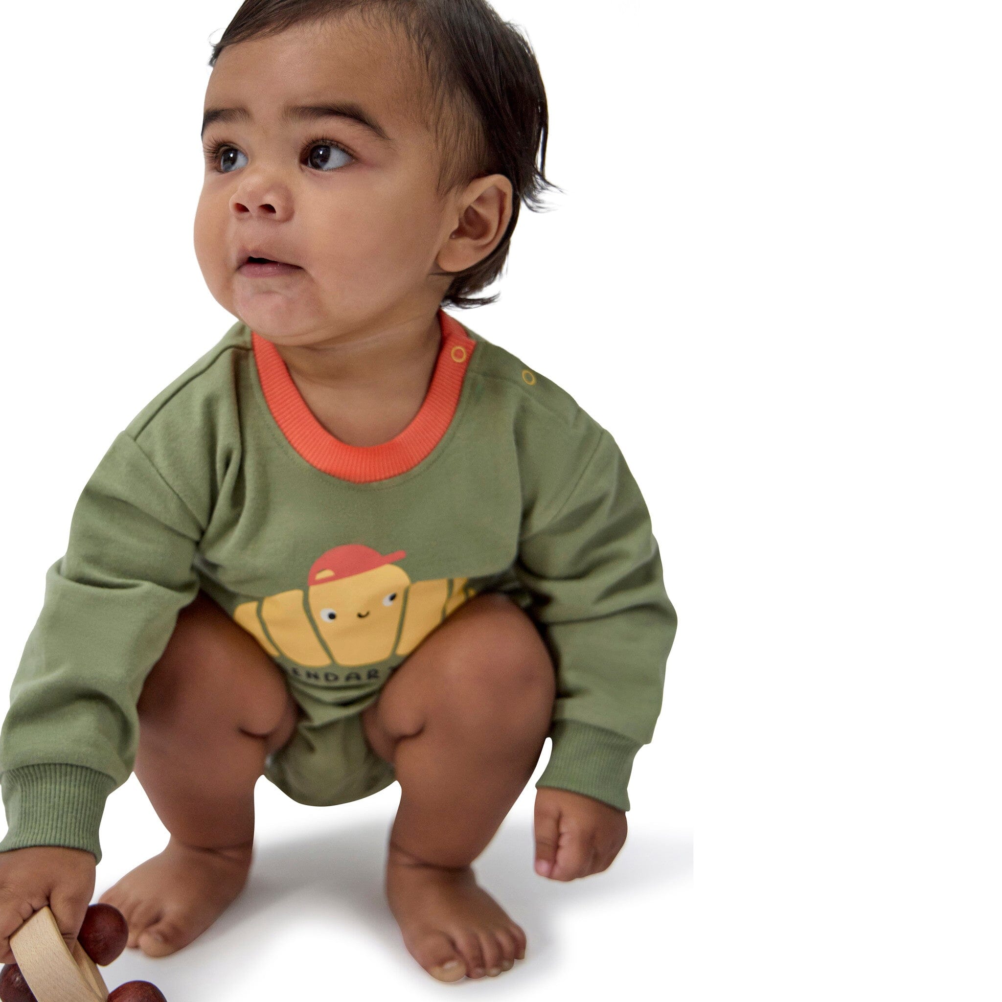 Baby Boys Legendary Rolls Sweatshirt Bubble Romper - Image 4