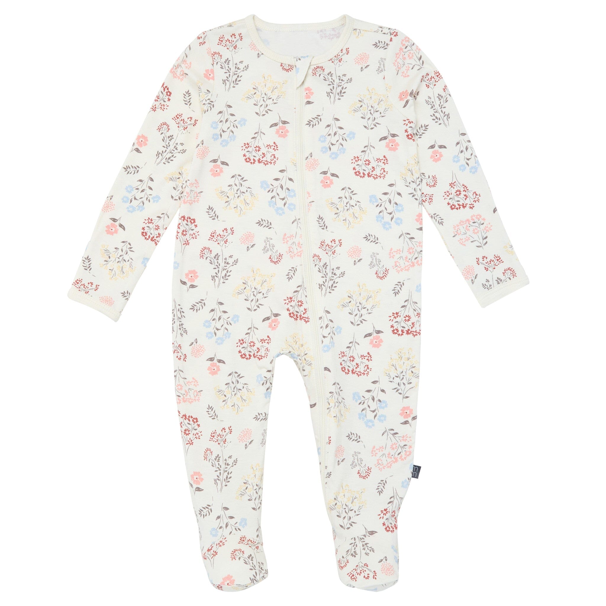 2-Pack Baby Girls Ivory Wildflower Sleep 'N Plays With Mitten Cuffs - Image 2