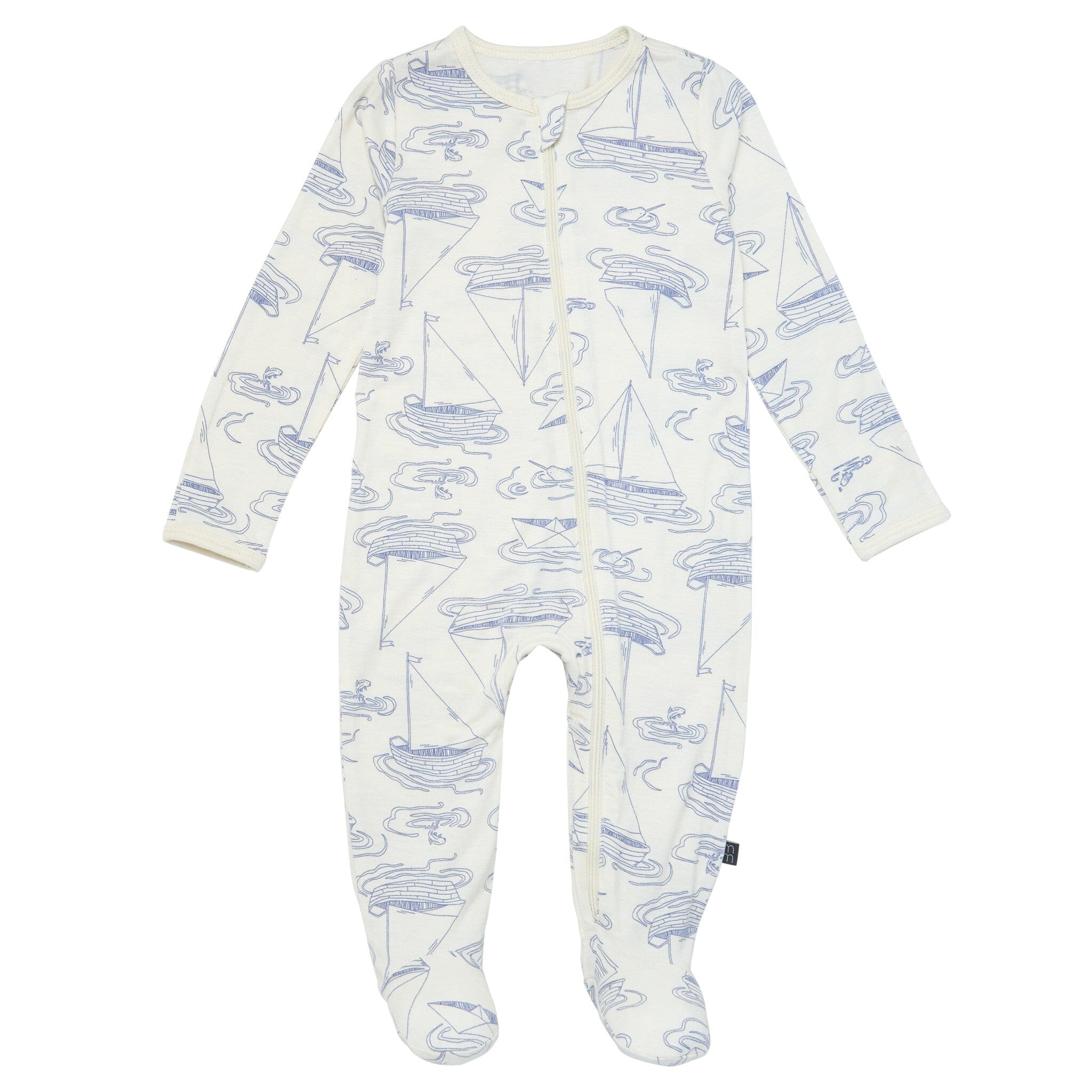 2-Pack Baby Boys Ivory Sailboat Sleep 'N Plays With Mitten Cuffs - Image 2