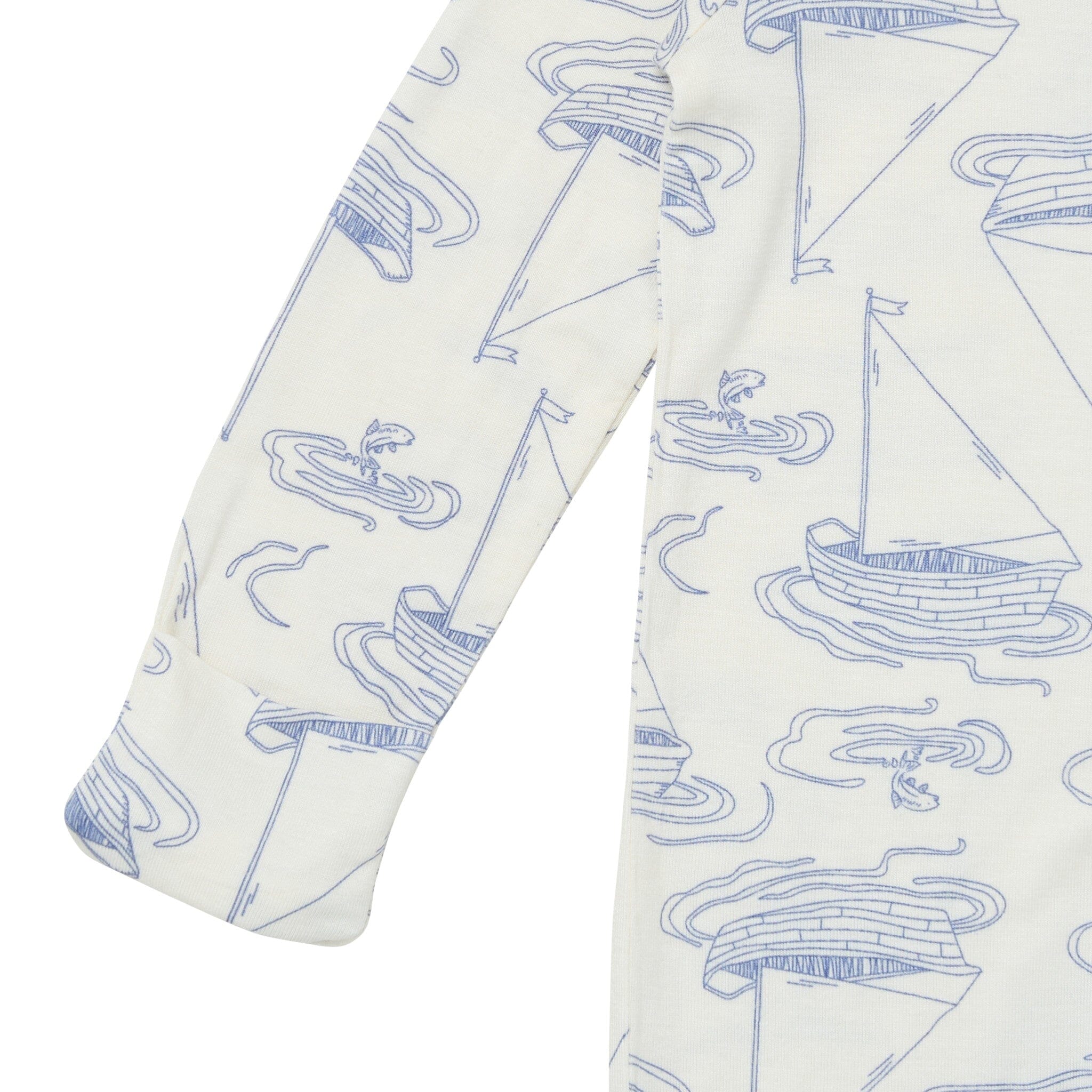 2-Pack Baby Boys Ivory Sailboat Sleep 'N Plays With Mitten Cuffs - Image 4