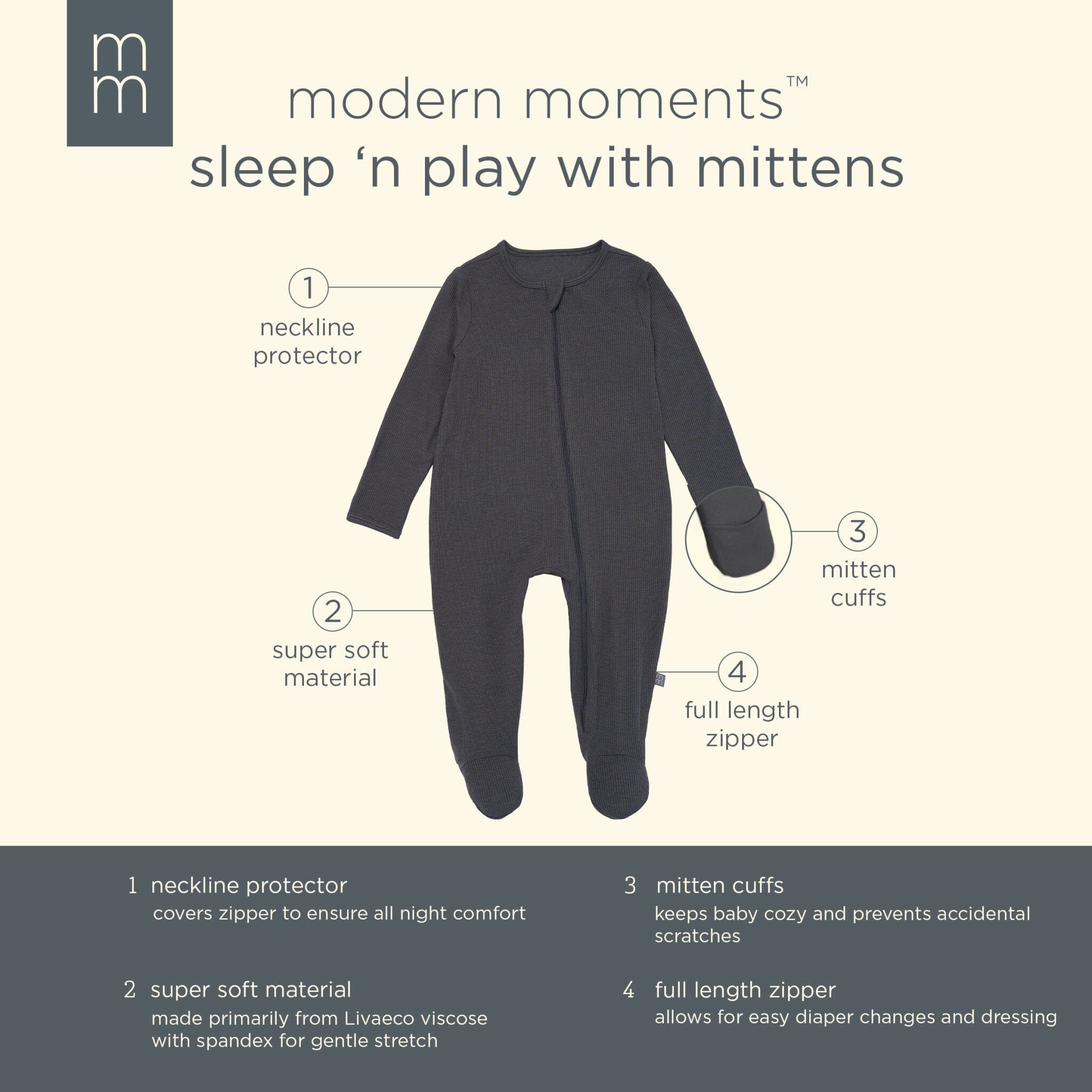 2-Pack Baby Boys Ivory Sailboat Sleep 'N Plays With Mitten Cuffs - Image 7