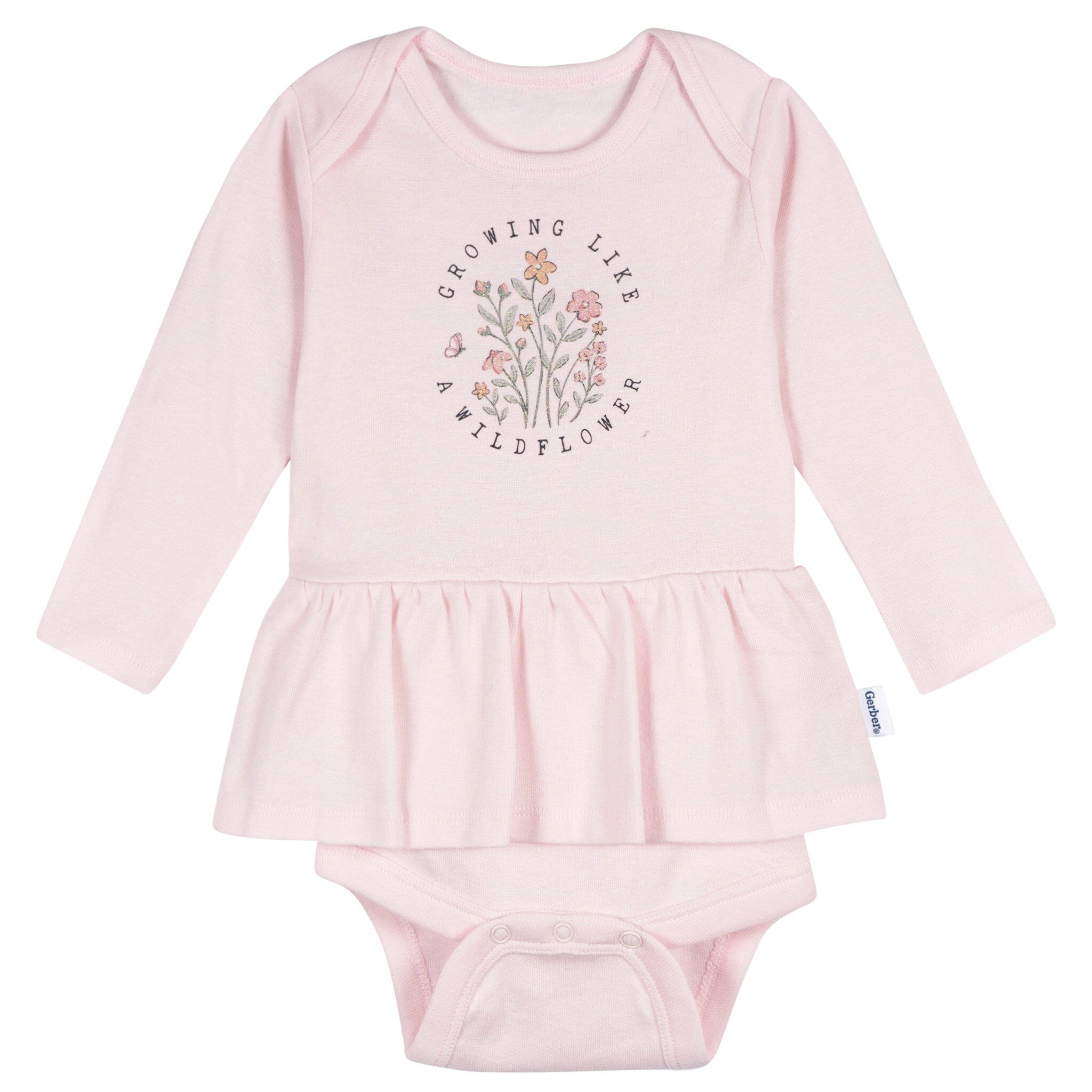 5-Pack Baby Girls Flowers Long Sleeve Bodysuits - Image 5
