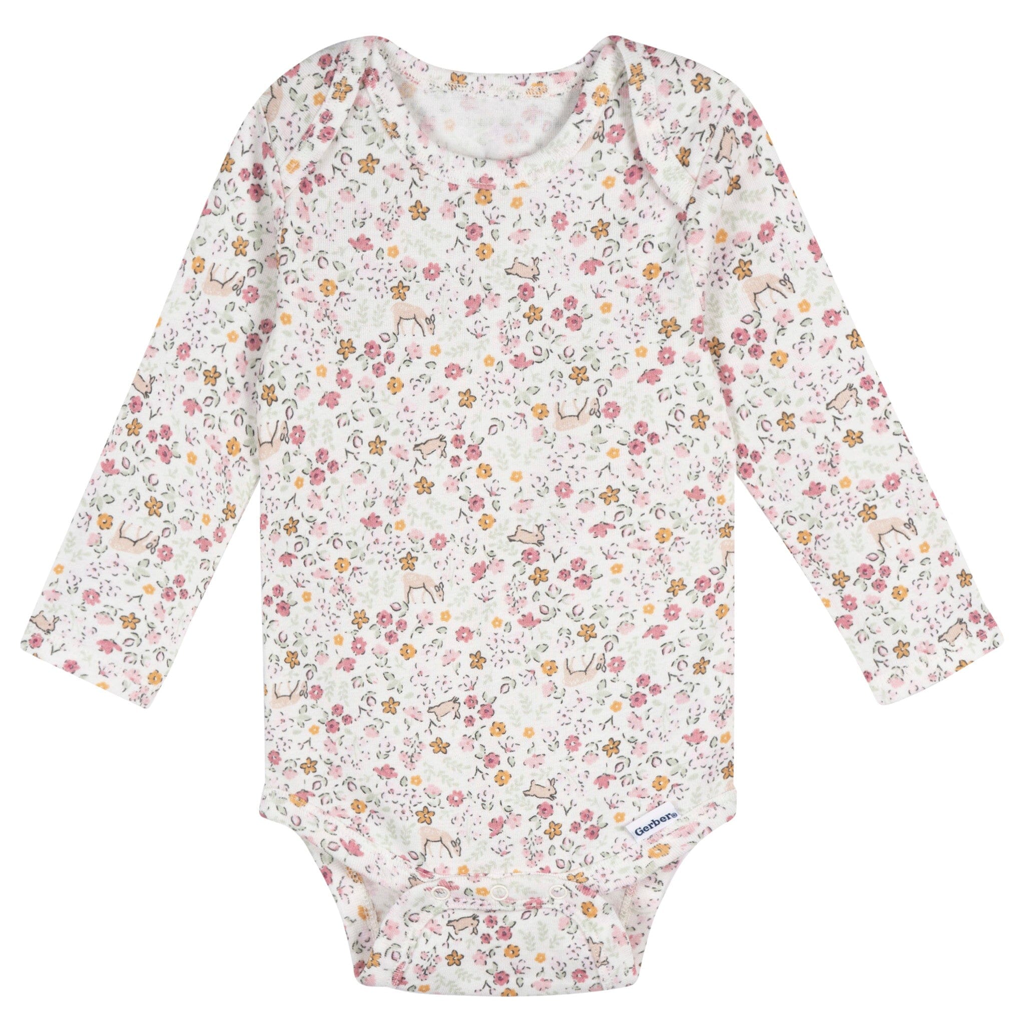 5-Pack Baby Girls Flowers Long Sleeve Bodysuits - Image 9