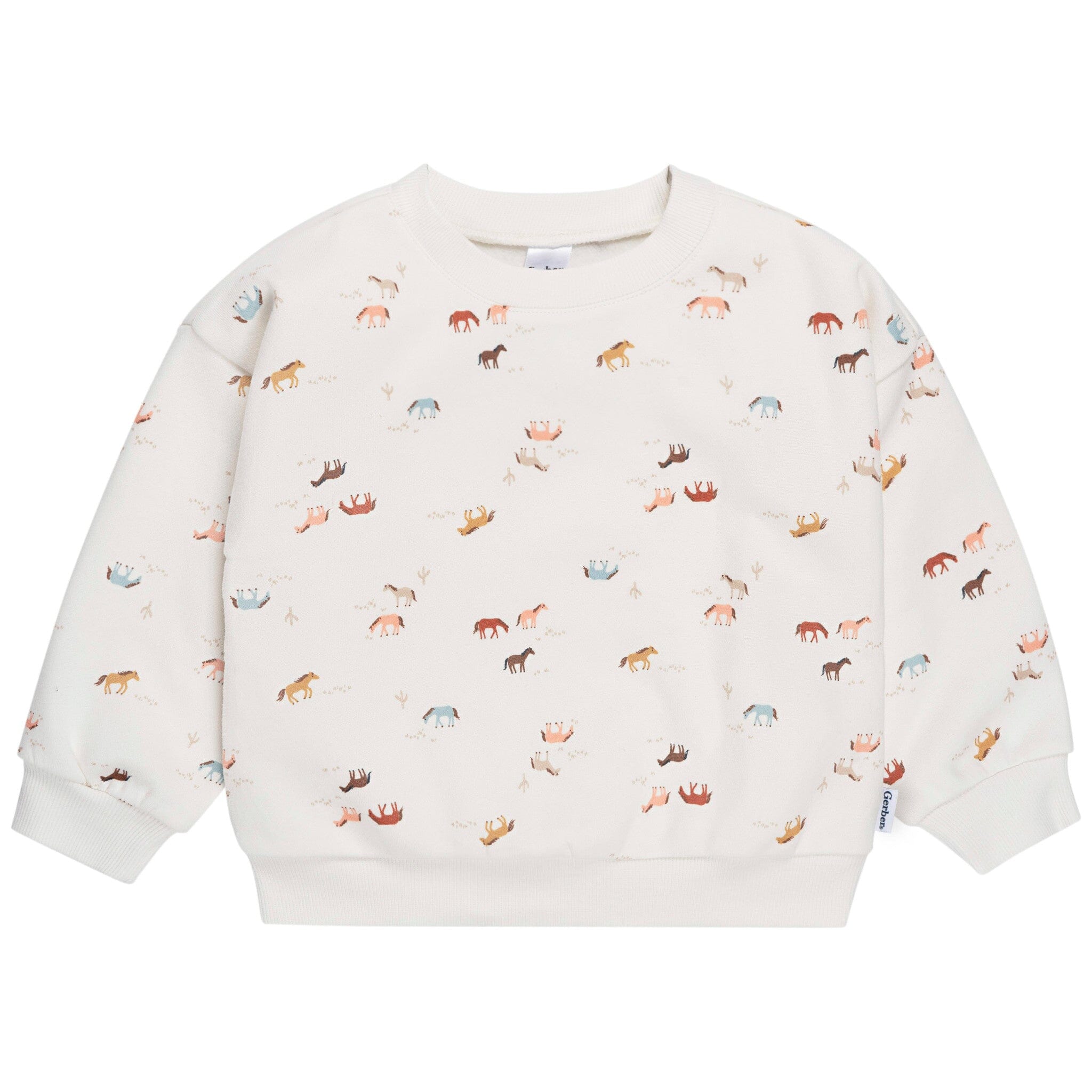 2-Piece Baby & Toddler Girls Colorful Horses Sweatshirt & Pant Set - Image 3