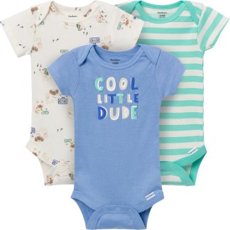 3-Pack Baby Boys Cool Dude Short Sleeve Onesies® Bodysuits