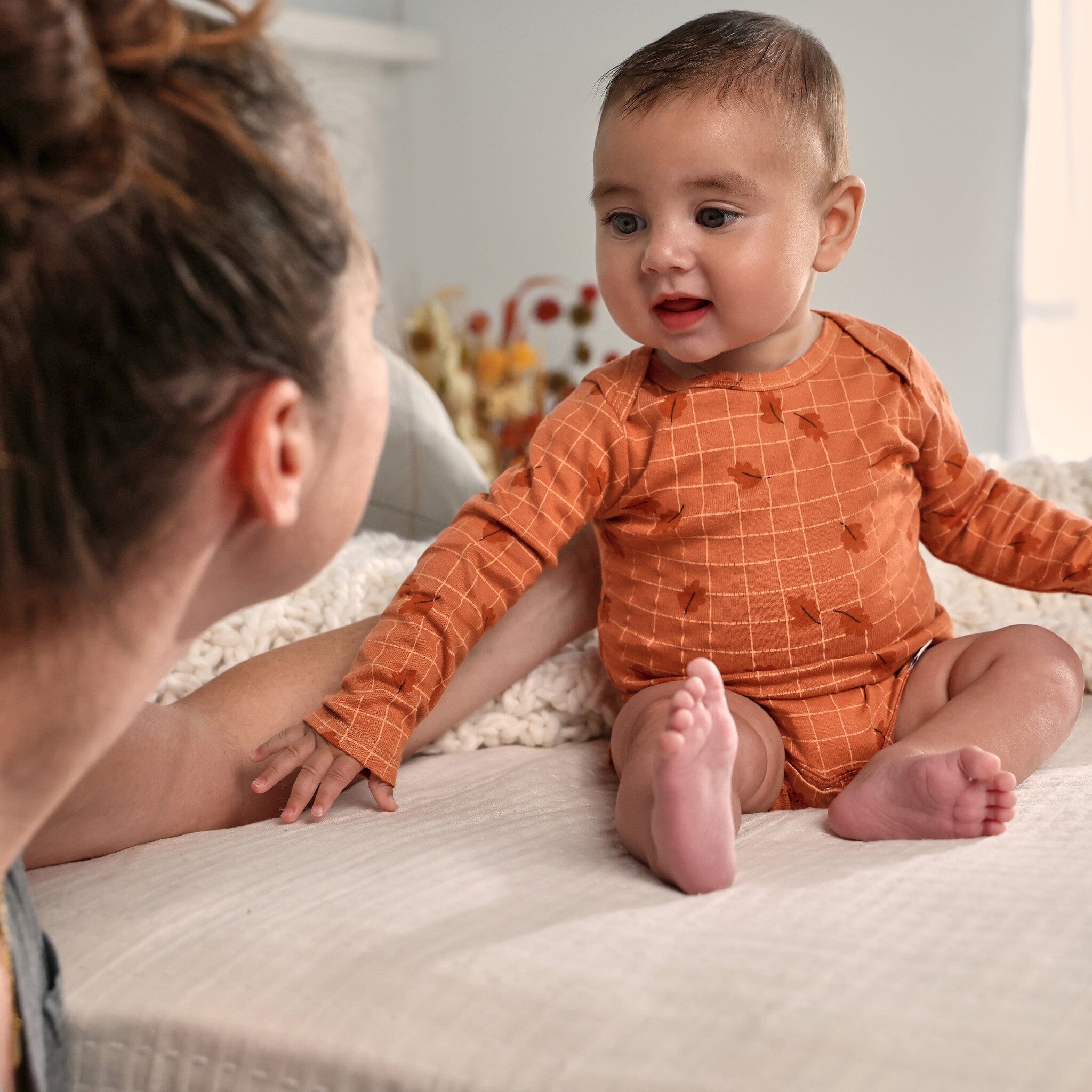 3-Pack Baby Neutral Thankful Long Sleeve Onesies® Bodysuits - Image 3