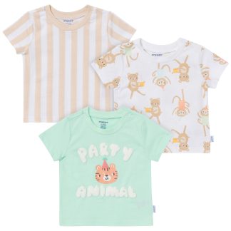 3-Pack Baby Neutral Party Animal Tshirt