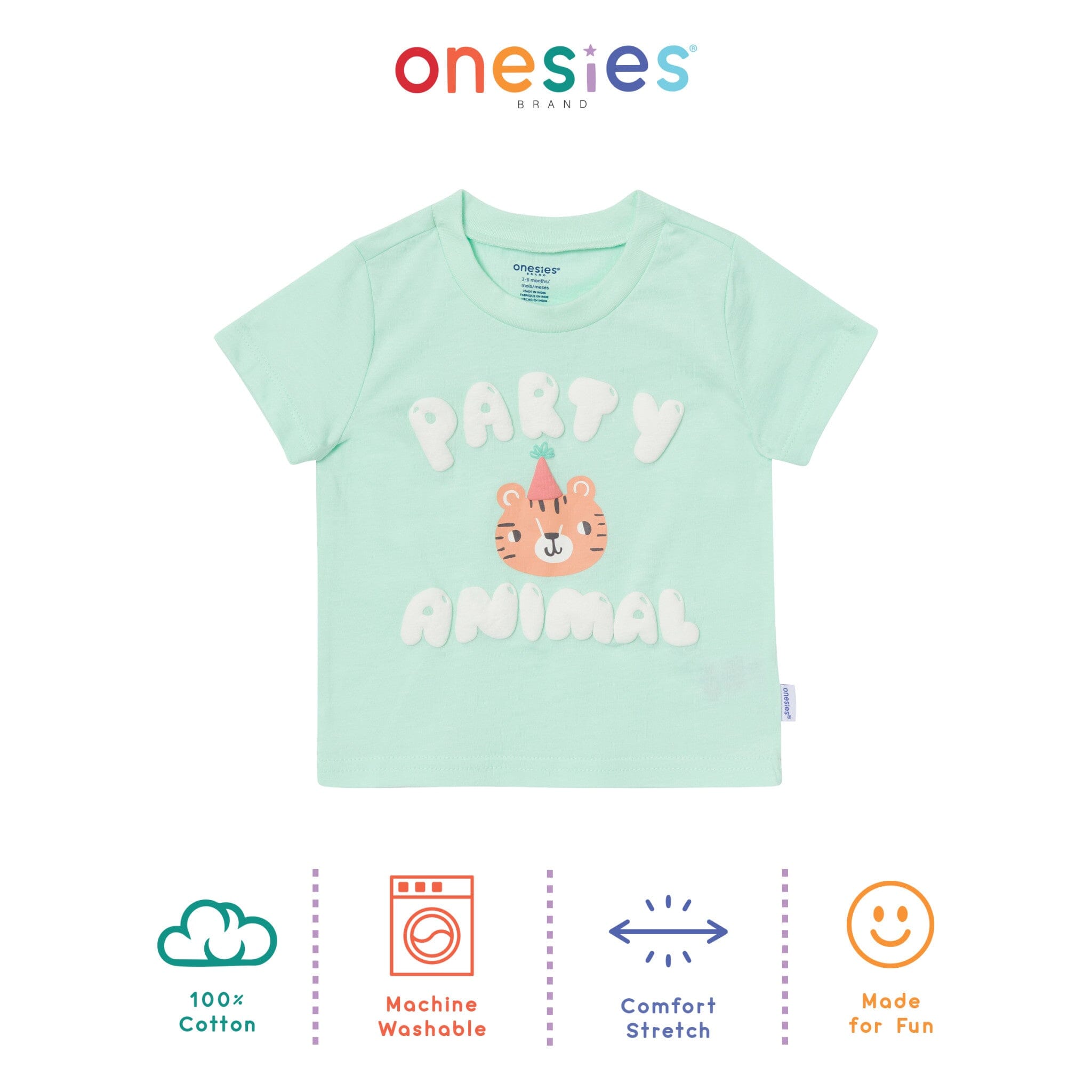 3-Pack Baby Neutral Party Animal Tshirt - Image 5
