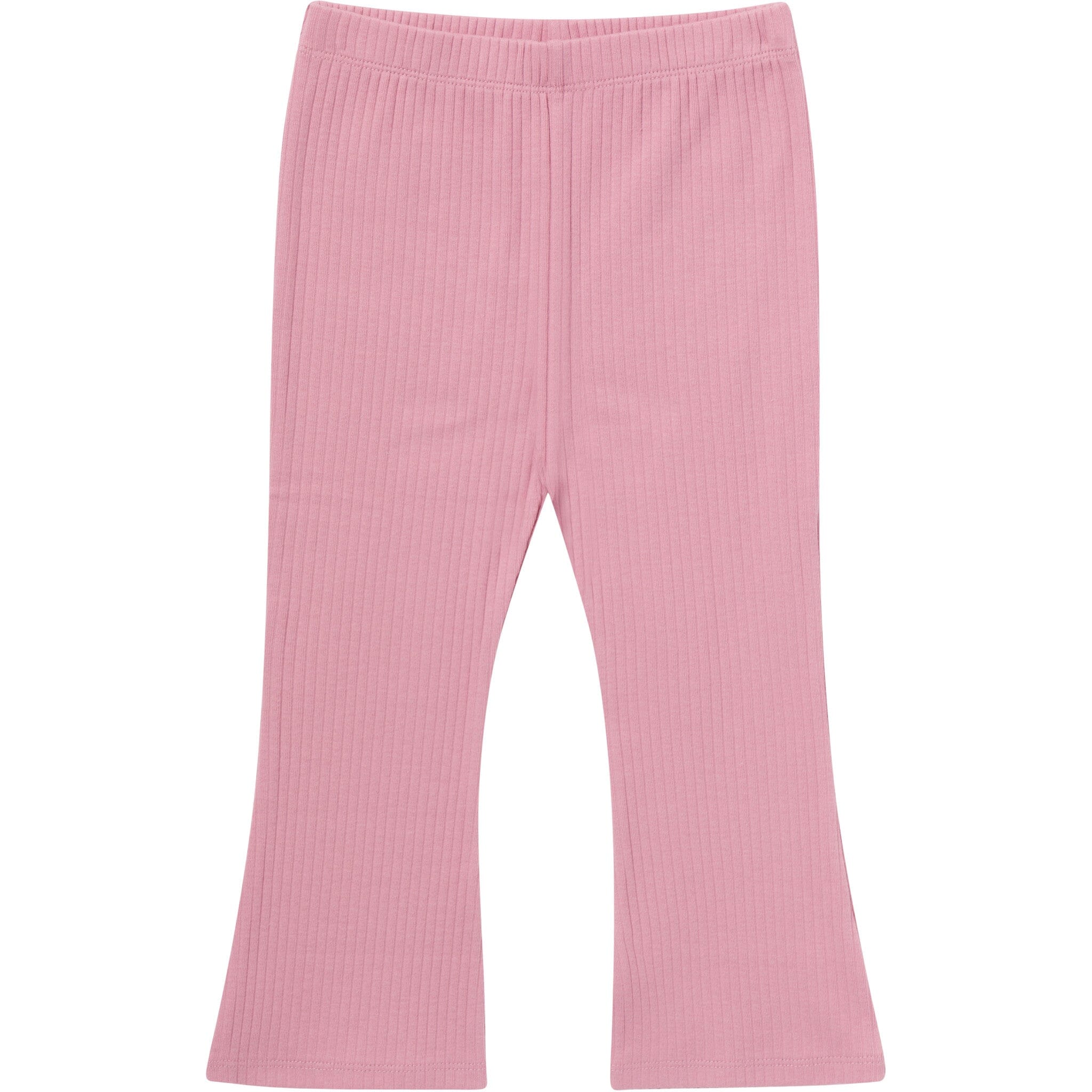 3-Pack Infant & Toddler Girls Gray and Pink Ribbed Flare Leggings - Image 4