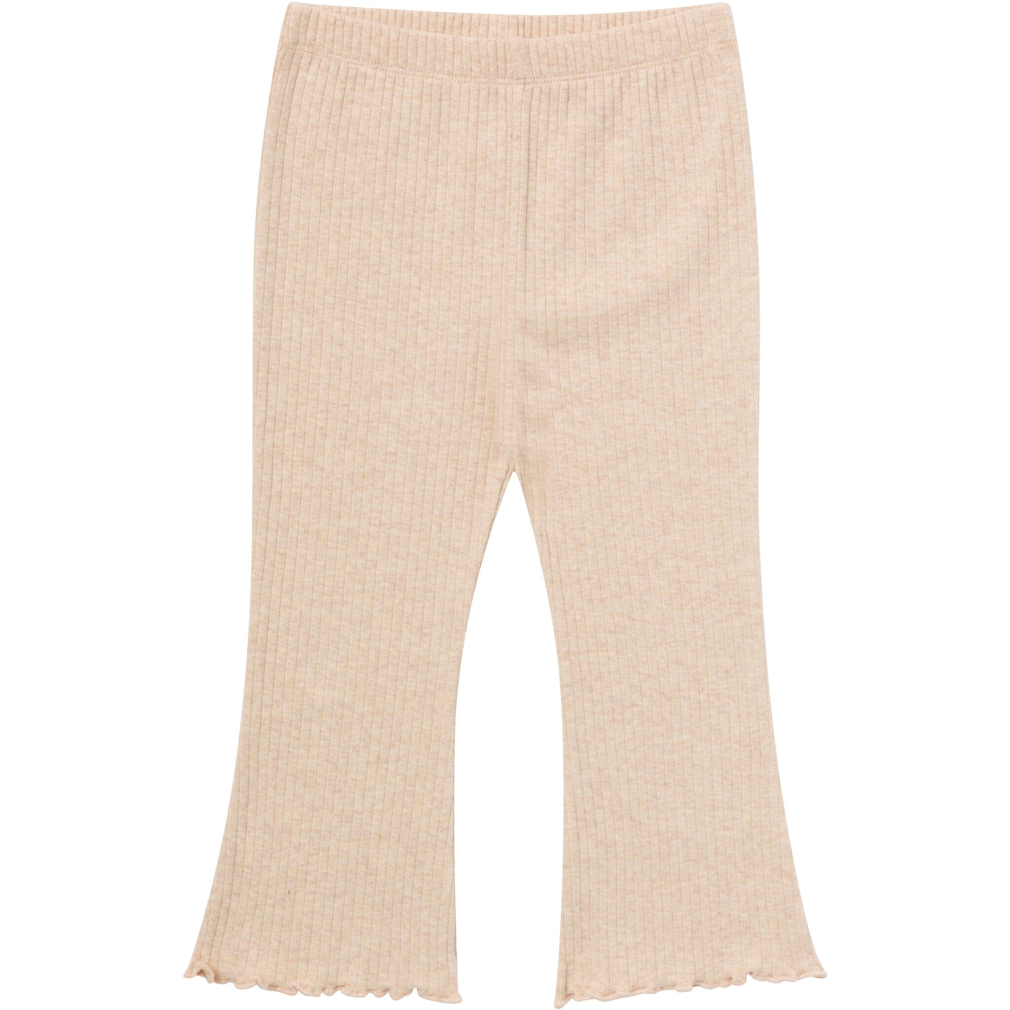 3-Pack Infant & Toddler Girls Brown Flowers, Oatmeal and Black Textured Flare Leggings - Image 3
