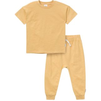2-Piece Infant & Toddler Neutral Yellow T-Shirt & Jogger Pants Set