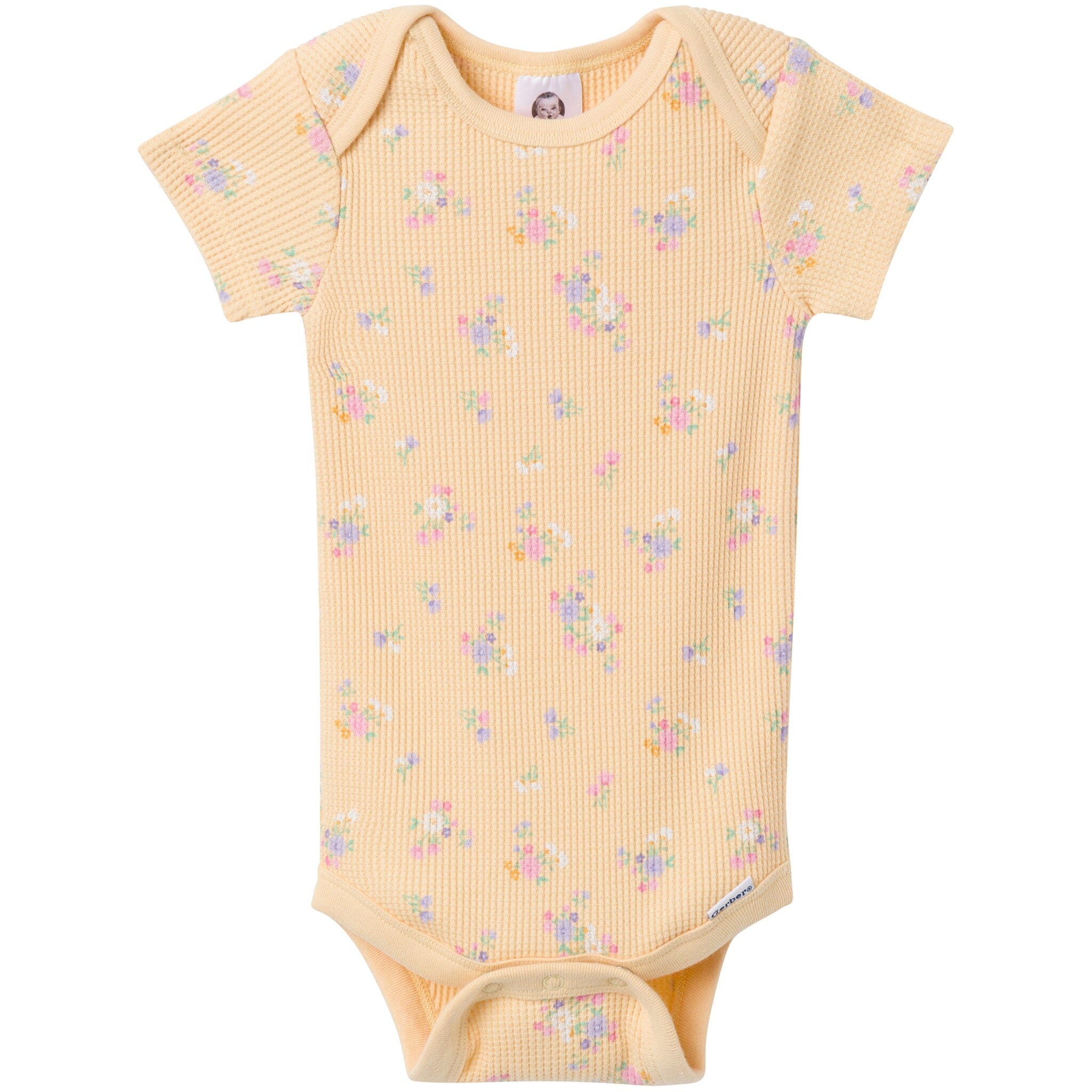 2-Piece Baby Girls Yellow Floral Onesies® Bodysuit and Pants Set - Image 2