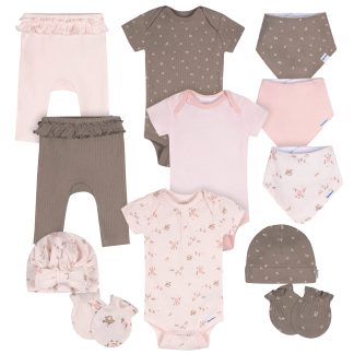 12-Piece Baby Girls Garden Everyday Basics Gift Set