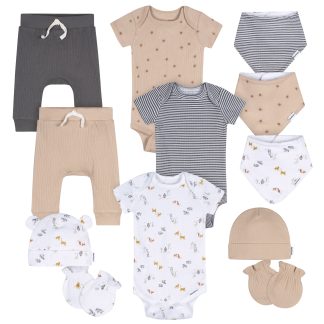 12-Piece Baby Neutral Safari Everyday Basics Gift Set