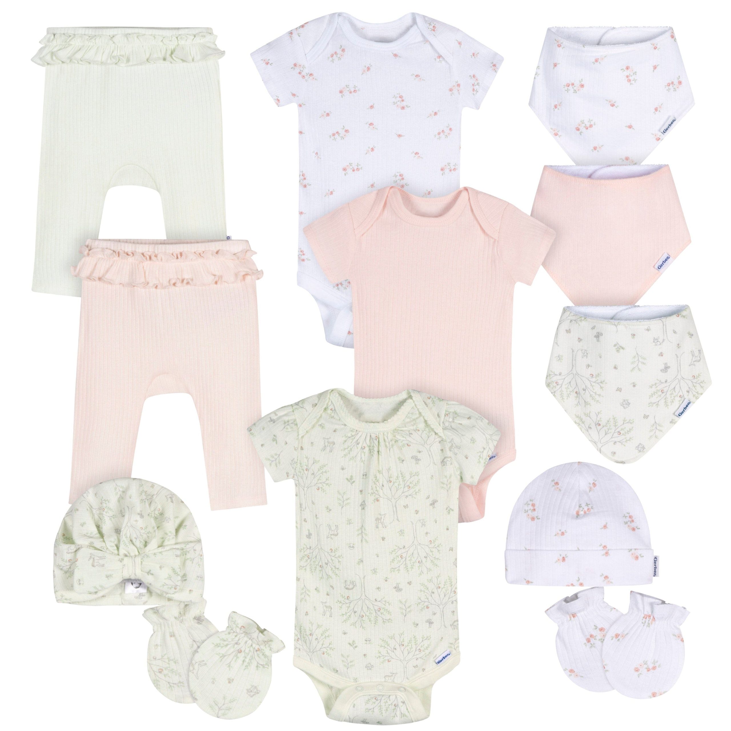 12-Piece Baby Girls Deer Everyday Basics Gift Set