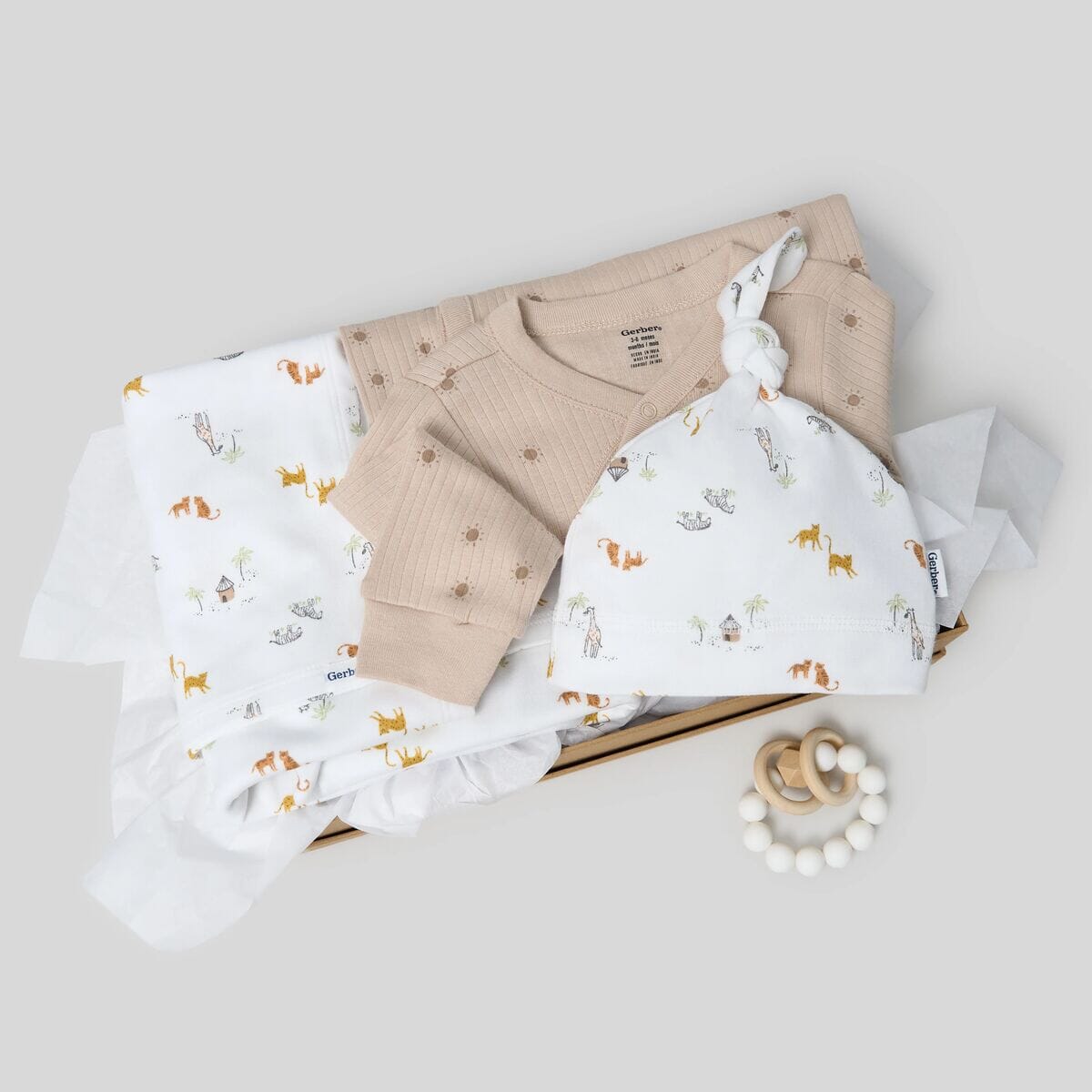 3-Piece Baby Neutral Safari Sleep Starters Gift Set - Image 2