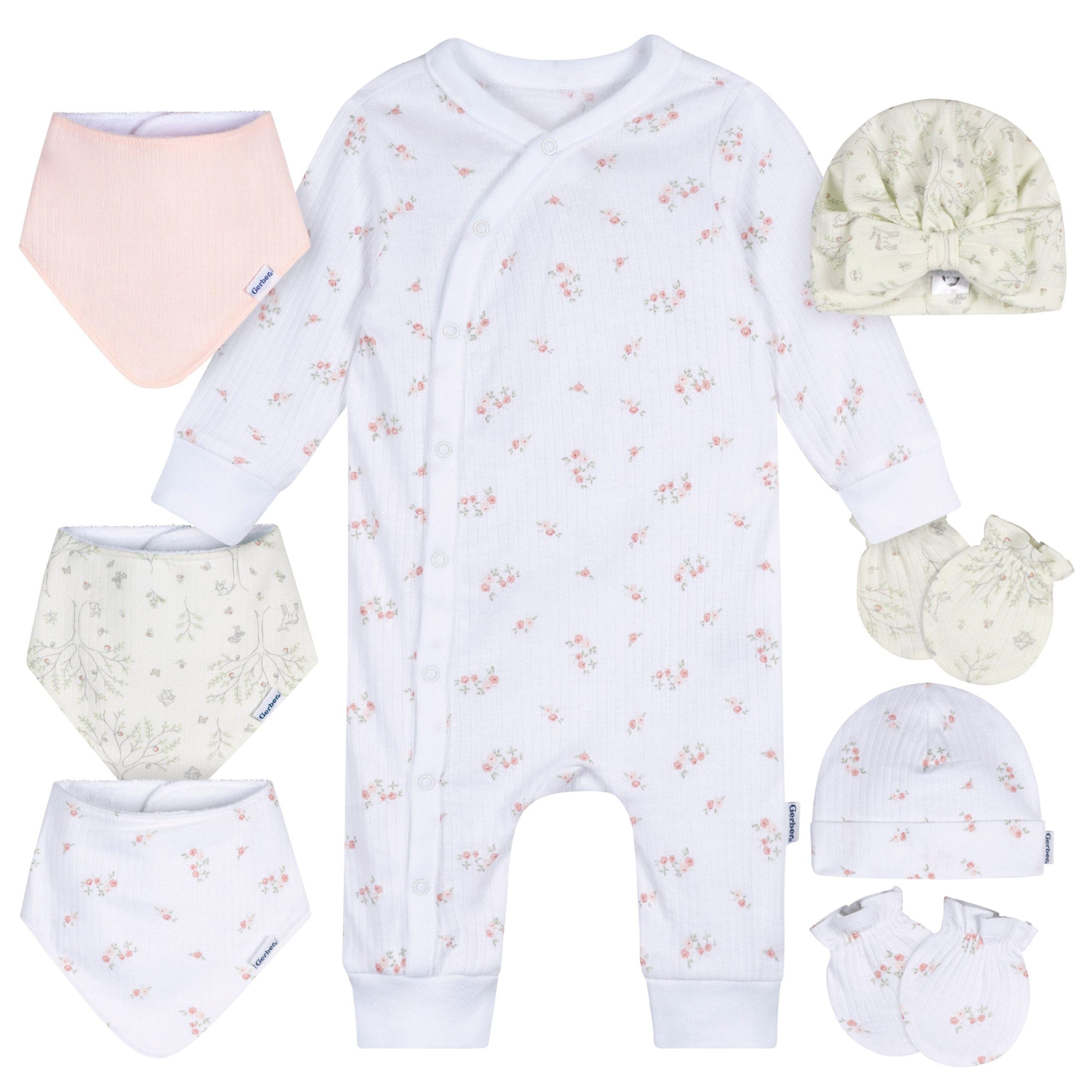 8-Piece Baby Girls Deer Baby Basics Gift Set