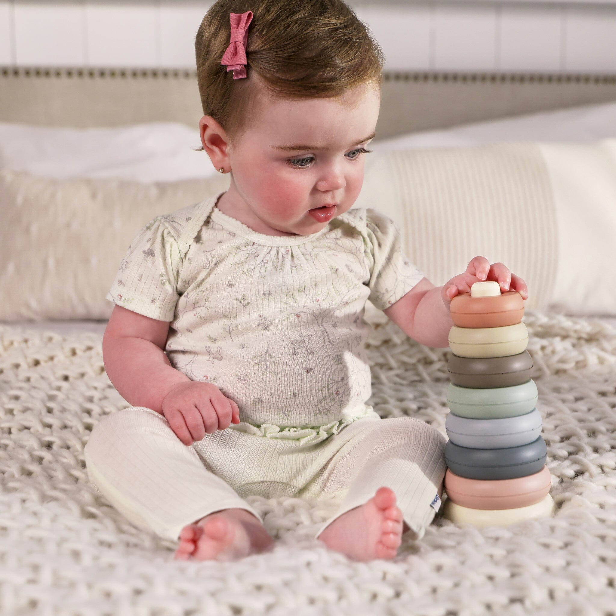 5-Piece Baby Girls Deer Bodysuits & Pants Set - Image 2