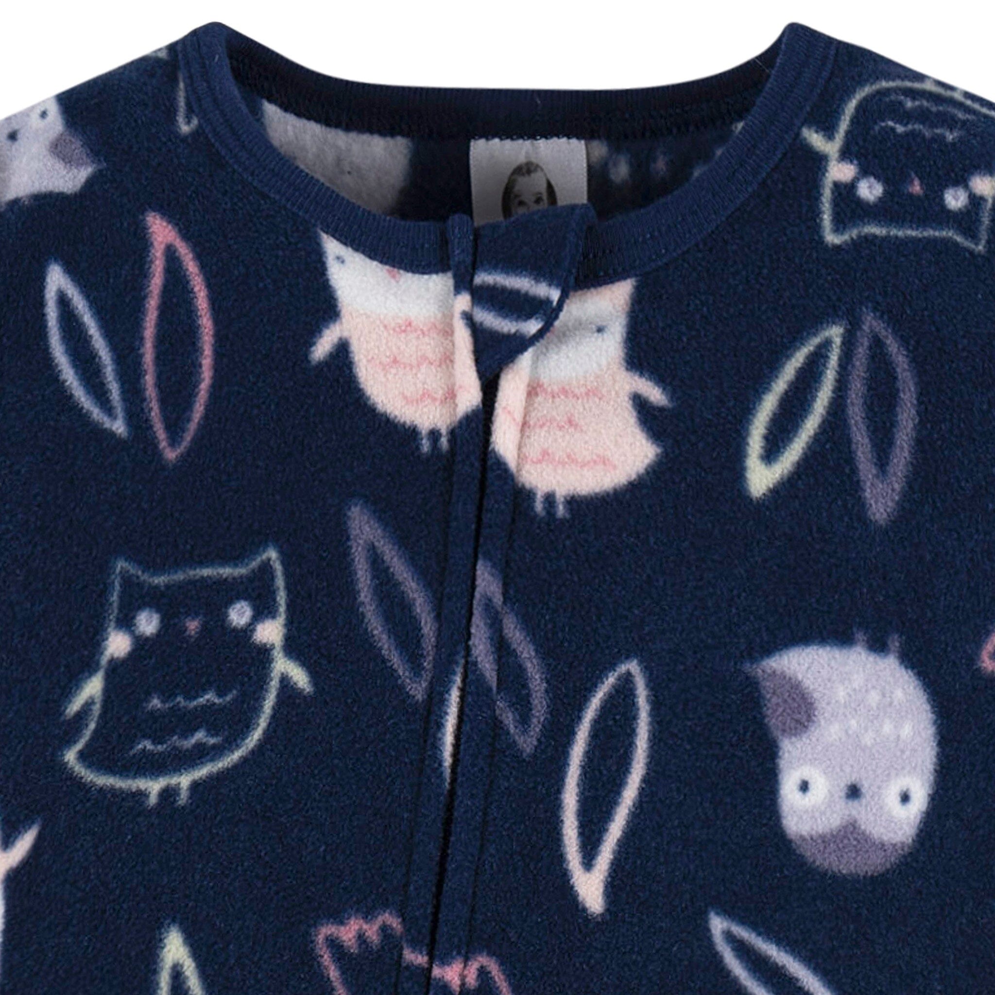 Baby & Toddler Girls Owls Footed Fleece Pajamas - Image 2