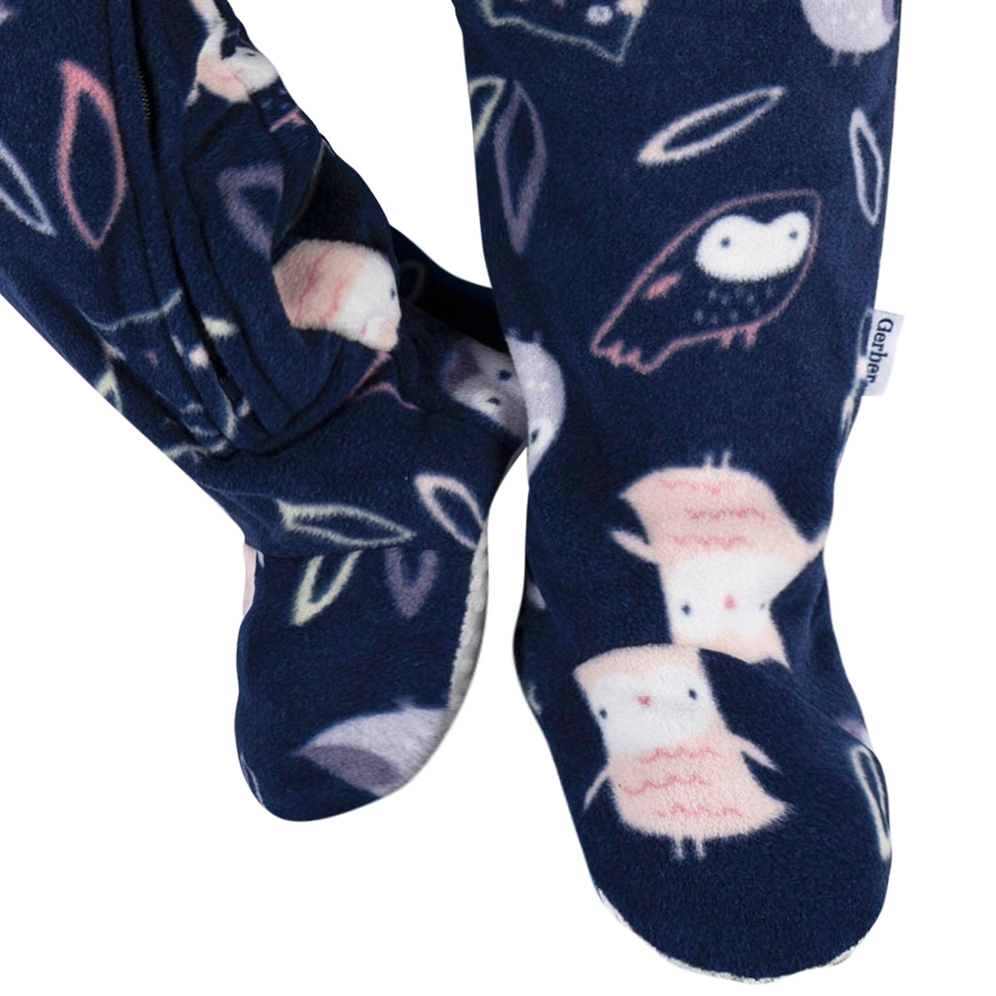 Baby & Toddler Girls Owls Footed Fleece Pajamas - Image 4