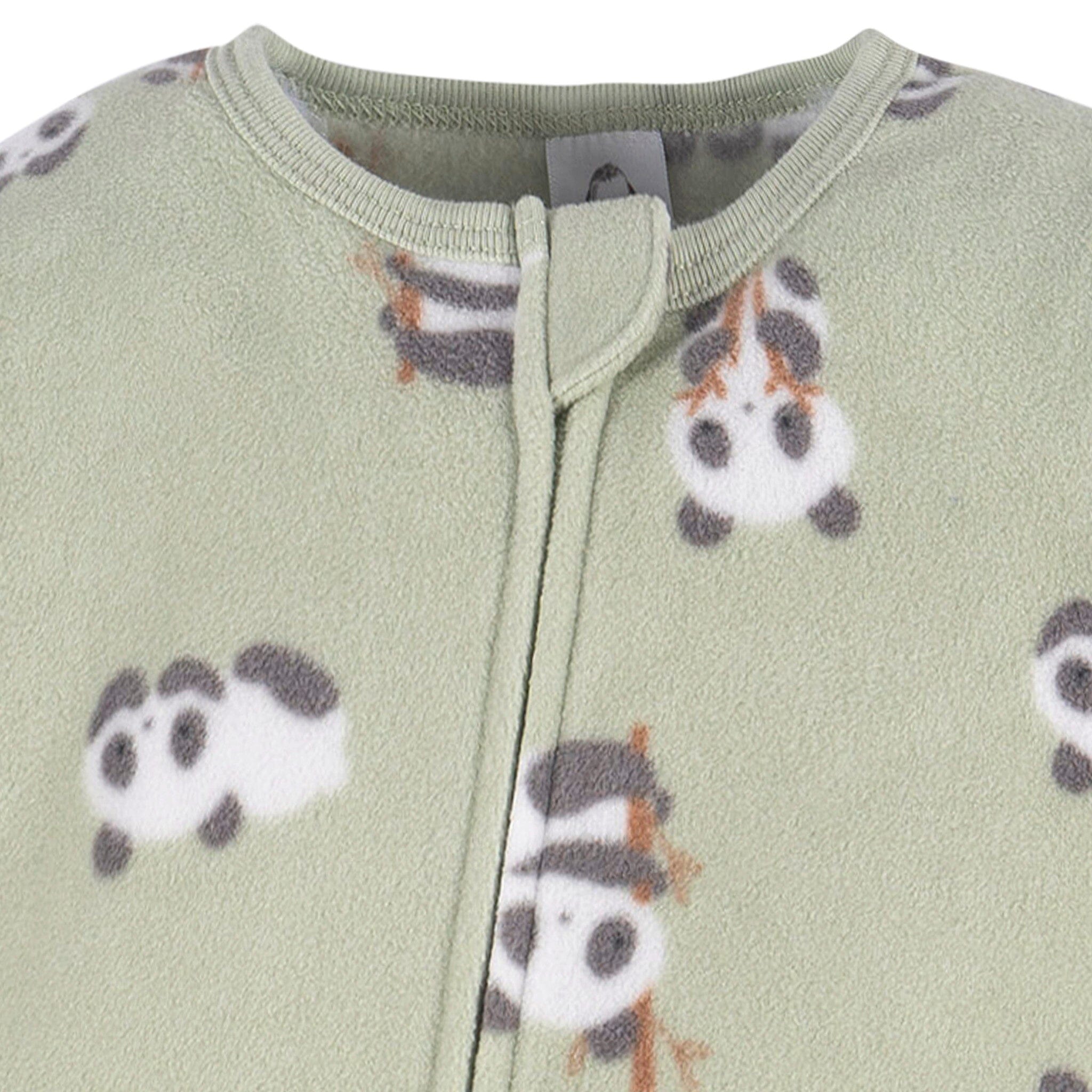 Baby & Toddler Neutral Pandas Footed Fleece Pajamas - Image 2