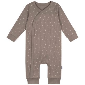 Baby Girls Brown Flowers Footless Pajamas
