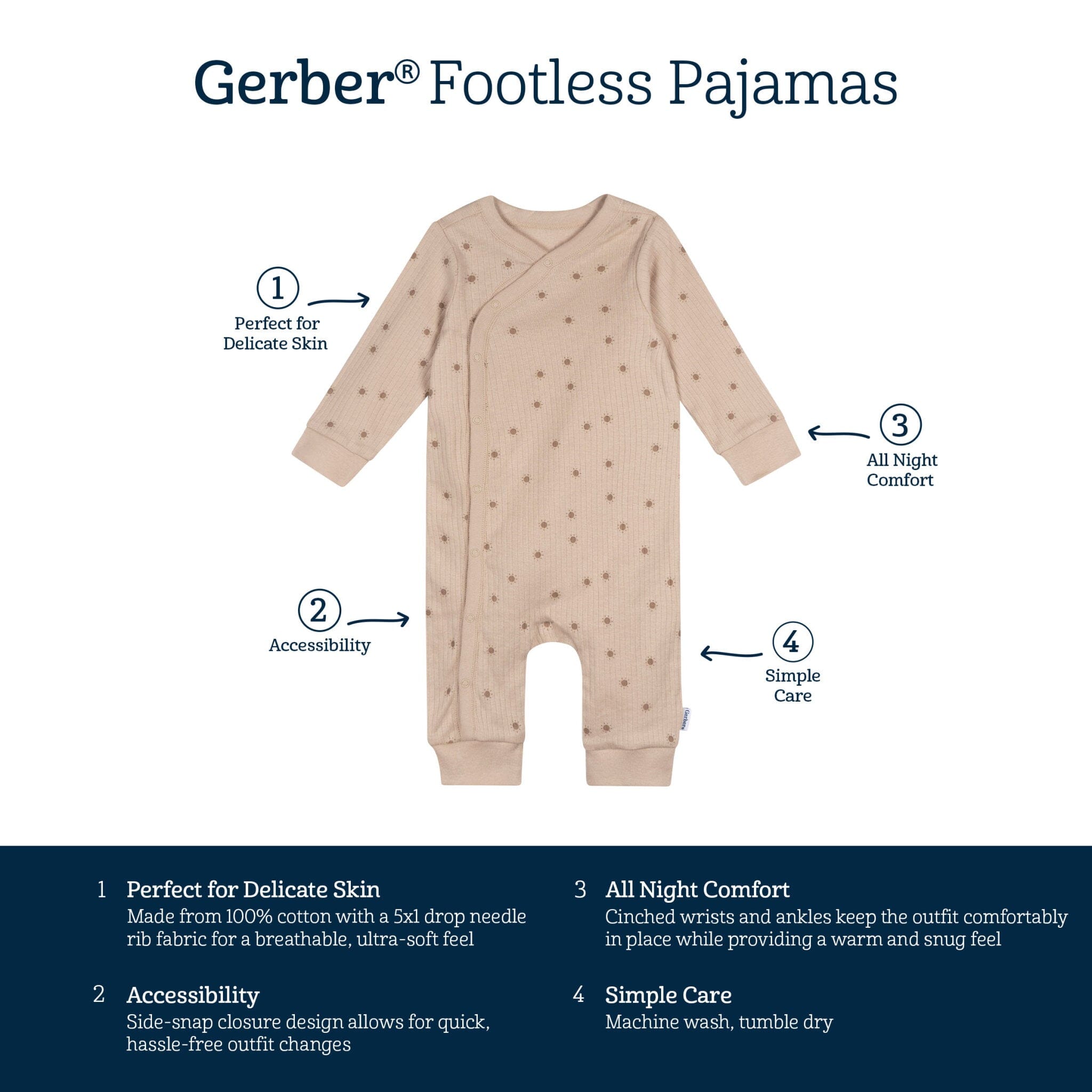 Baby Neutral Suns Footless Pajamas - Image 7