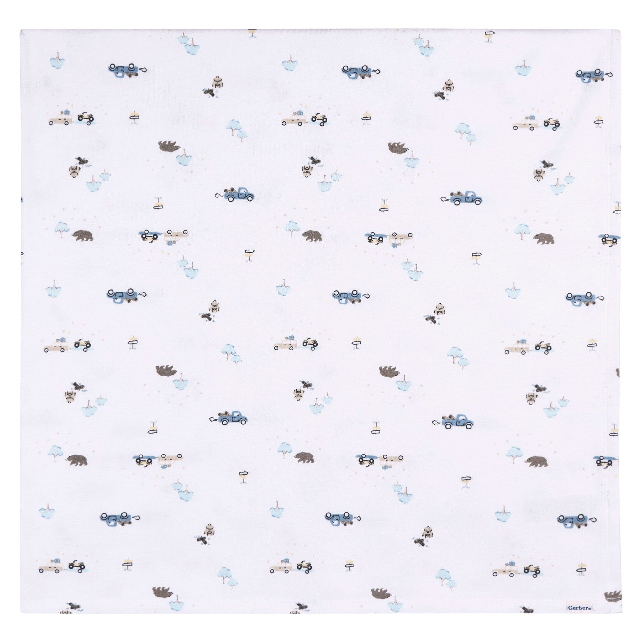 2-Piece Baby Boys Road Trip Swaddle and Cap Set - Image 4