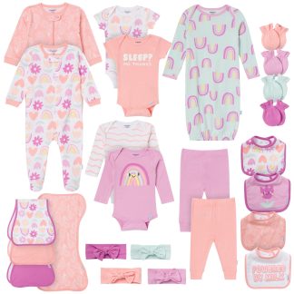 25-Piece Baby Girls Rainbow Layette