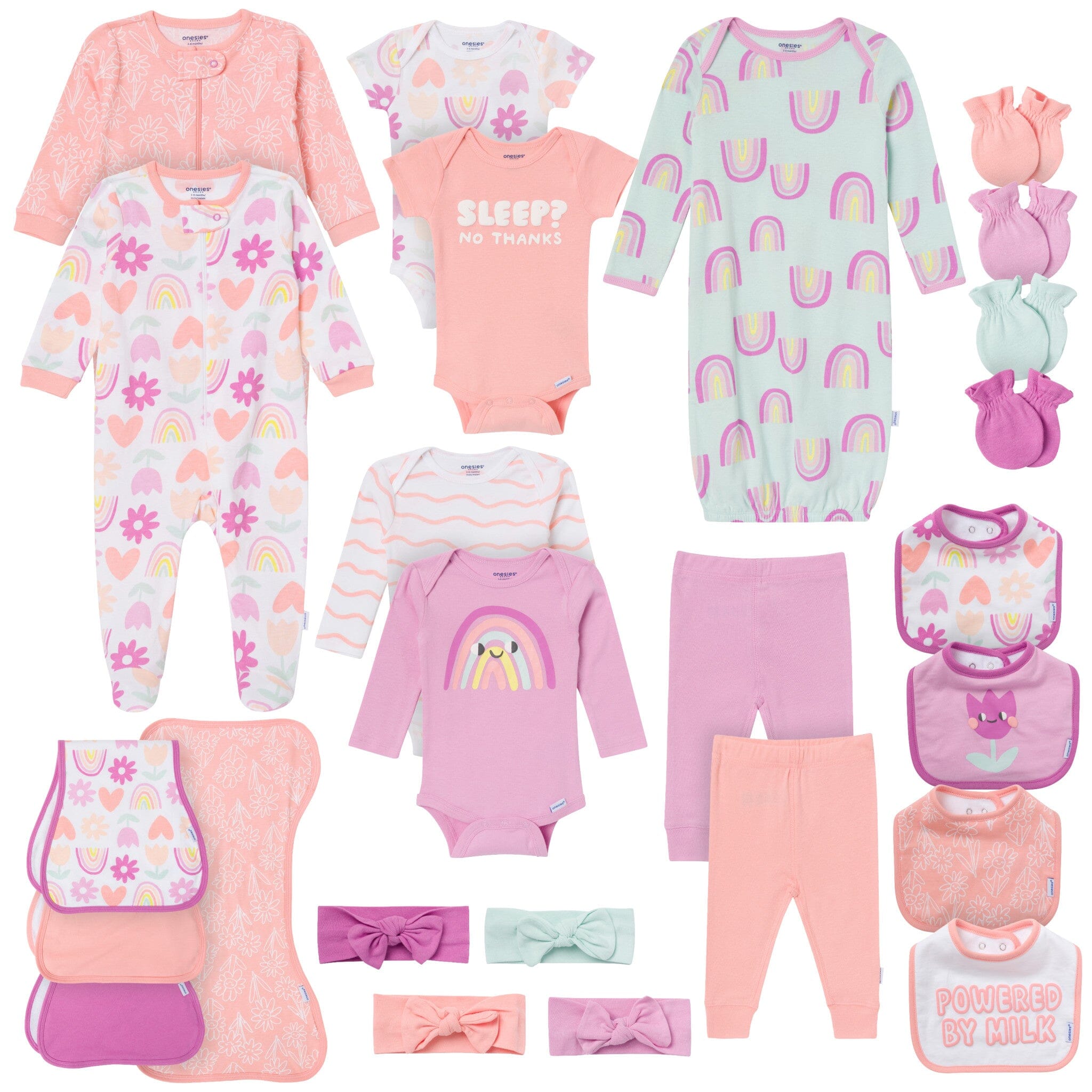 25-Piece Baby Girls Rainbow Layette