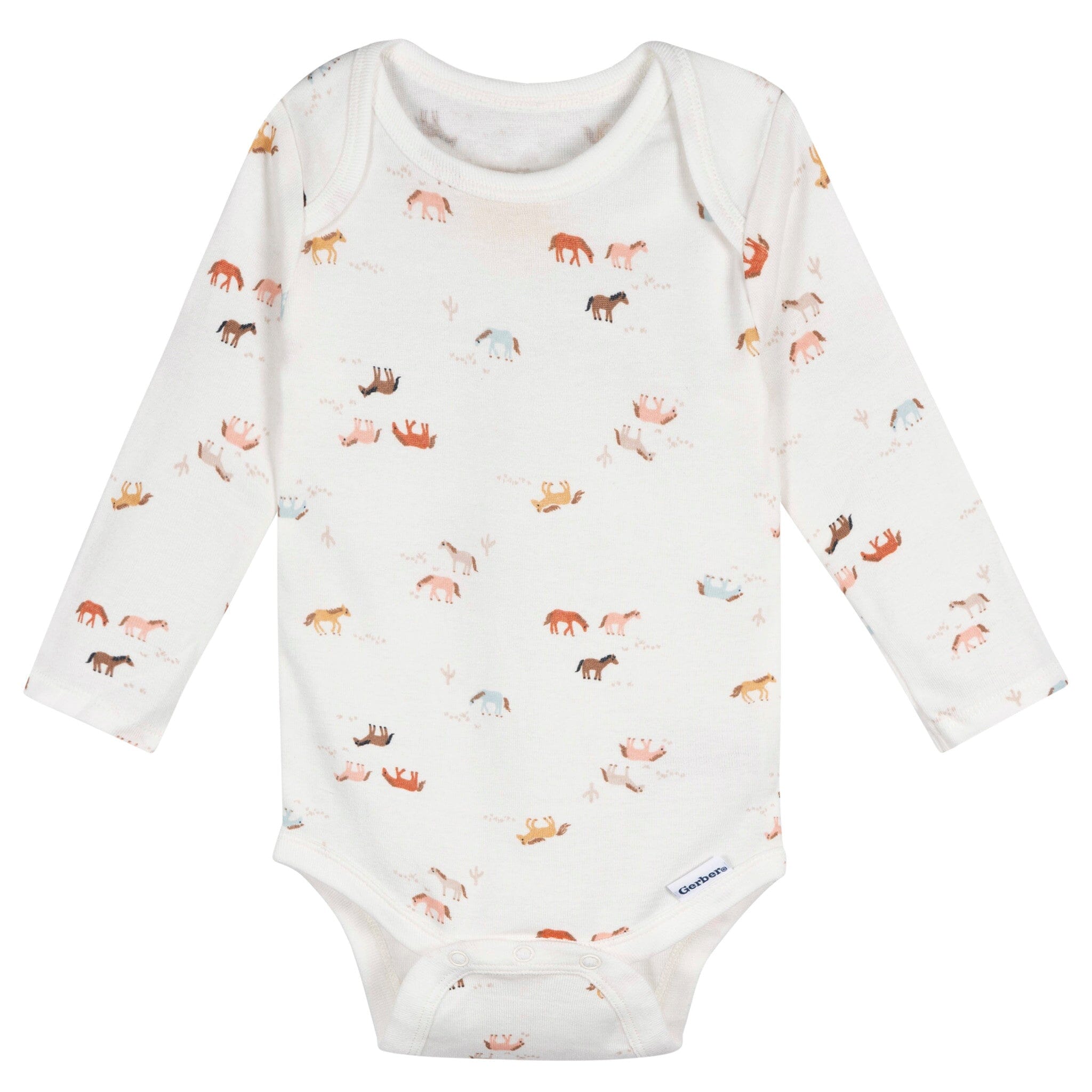 5-Pack Baby Girls Horses Long Sleeve Bodysuits - Image 7