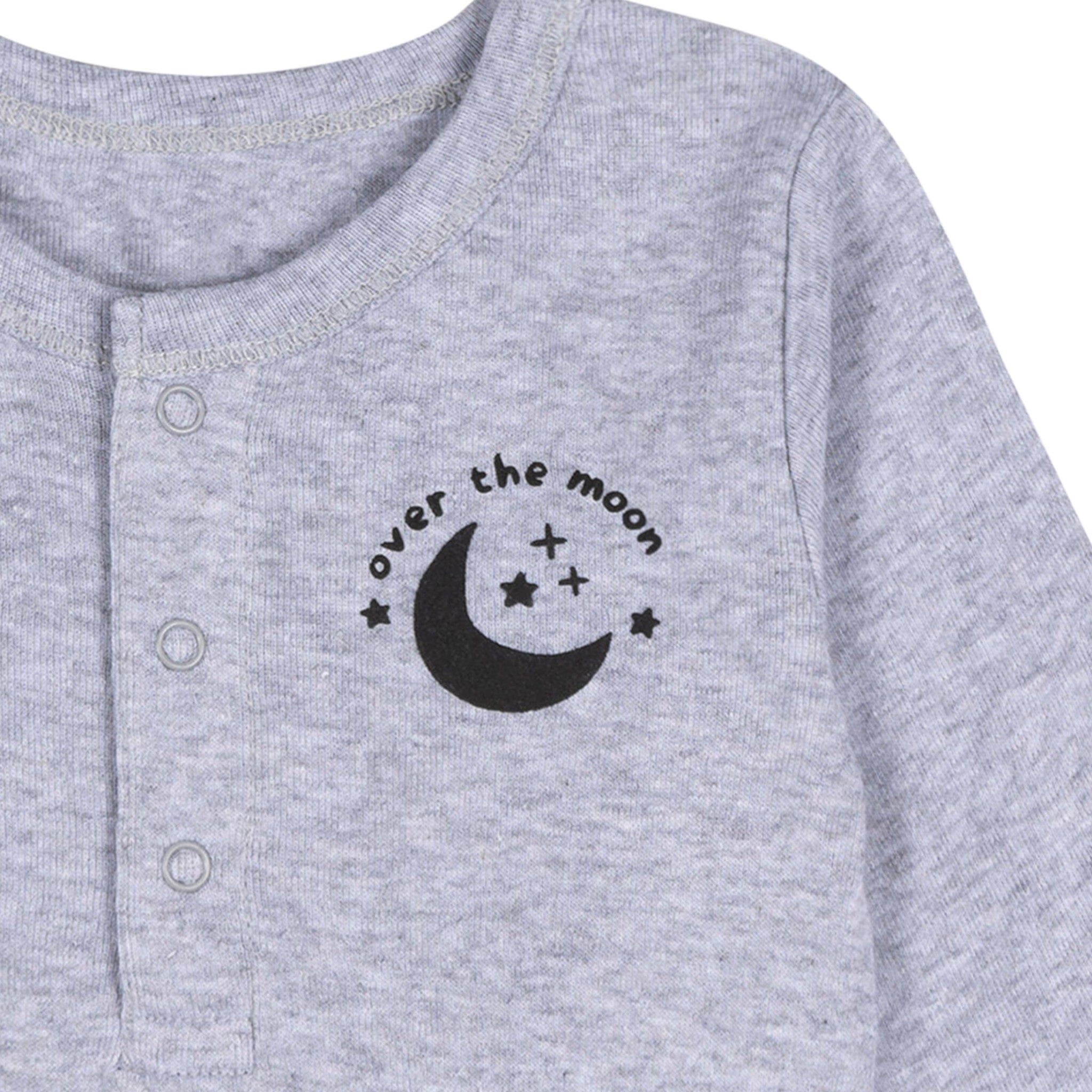 5-Pack Baby Boys Moons Long Sleeve Bodysuits - Image 3