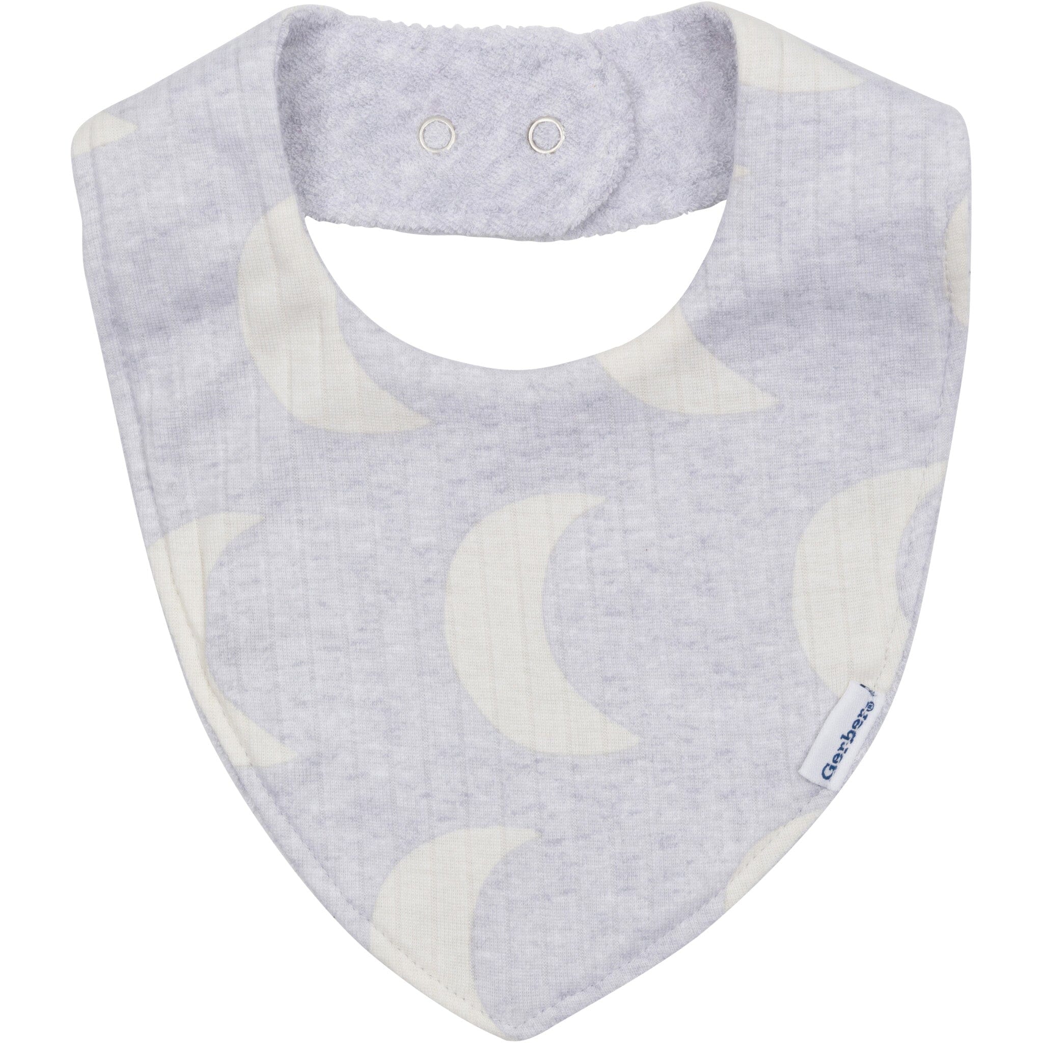 3-Piece Baby Neutral Grey Moons Bandana Bib & Burpcloth Set - Image 4