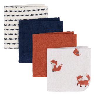 4-Pack Baby Boys Fox Terry Washcloths