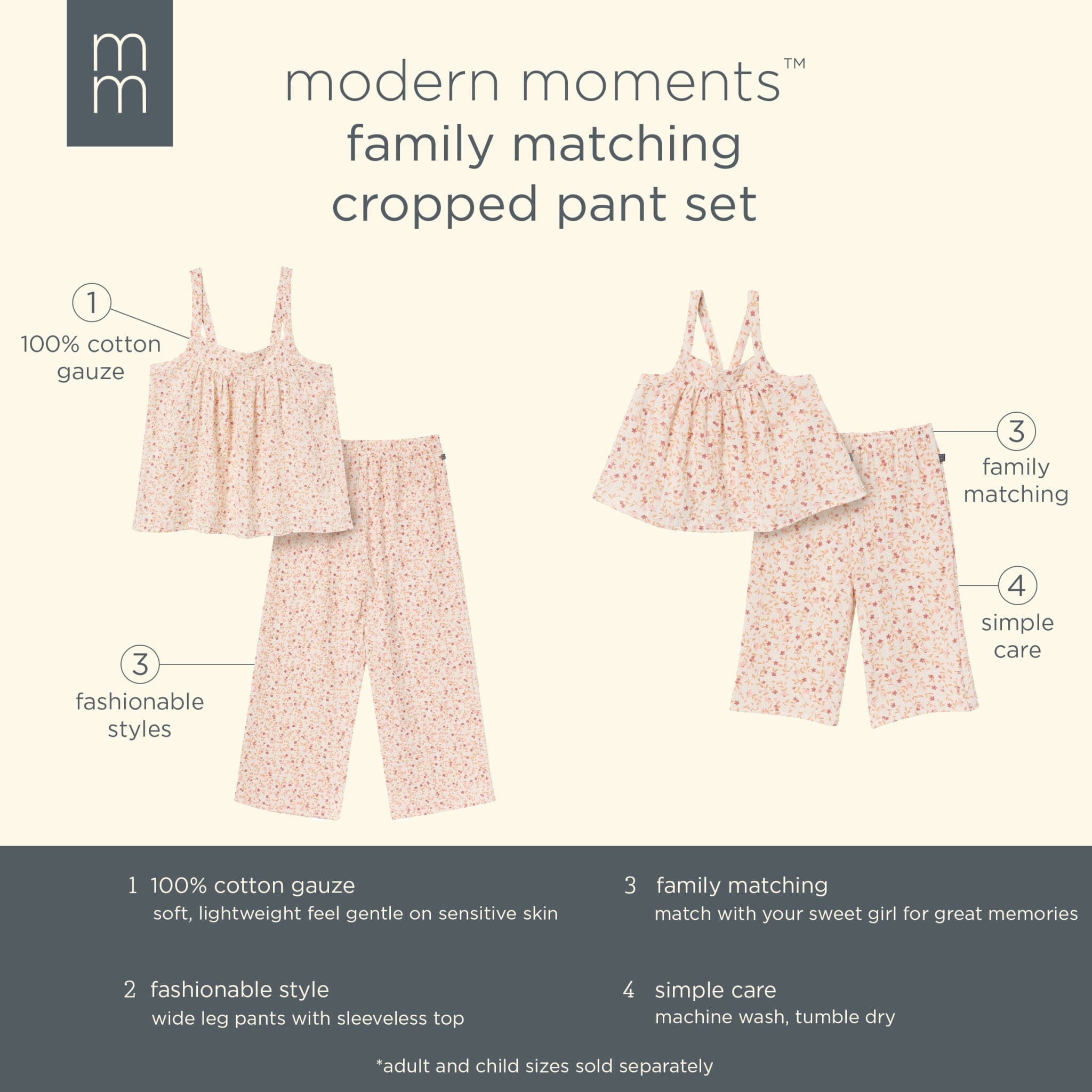 Mommy & Me Vine Floral Top & Cropped Pant Bundle - Image 9