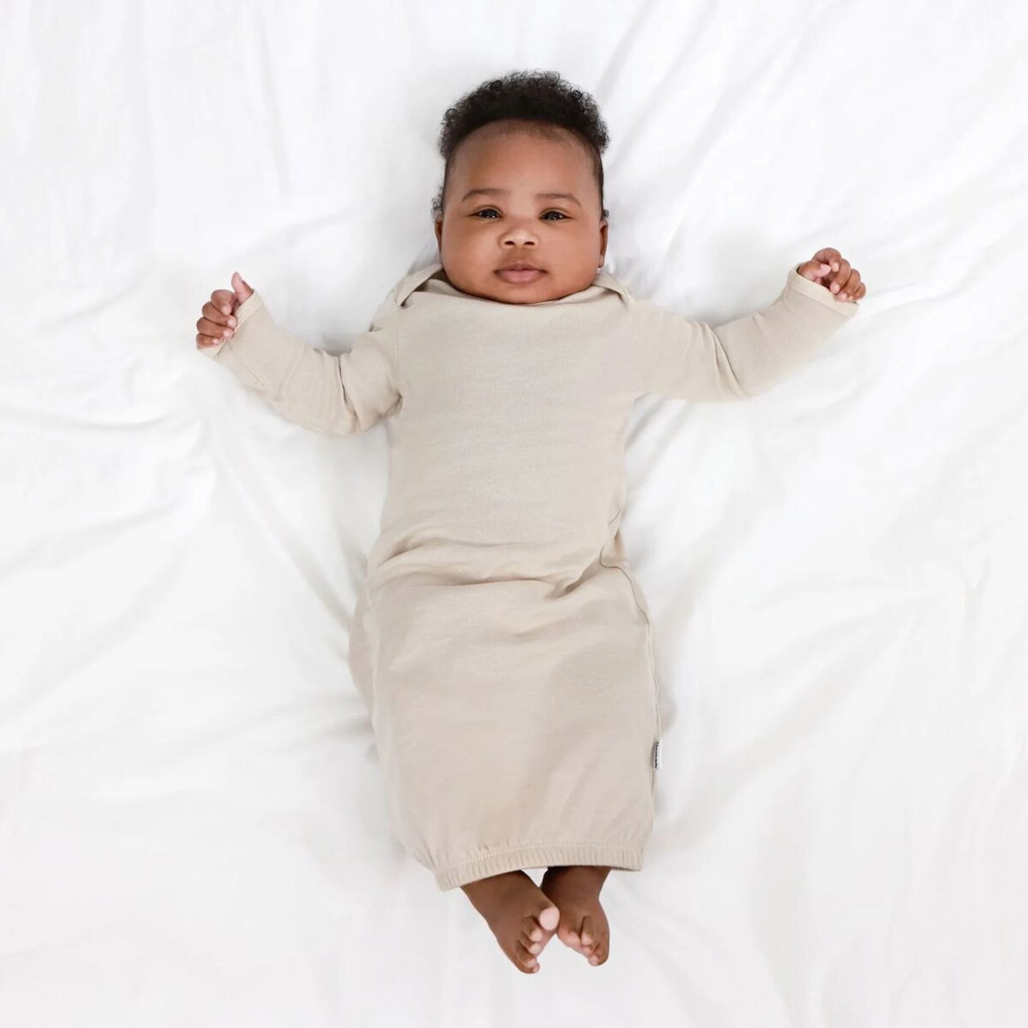 3-Pack Baby Neutral Brown & Grey Lap Shoulder Gowns - Image 2