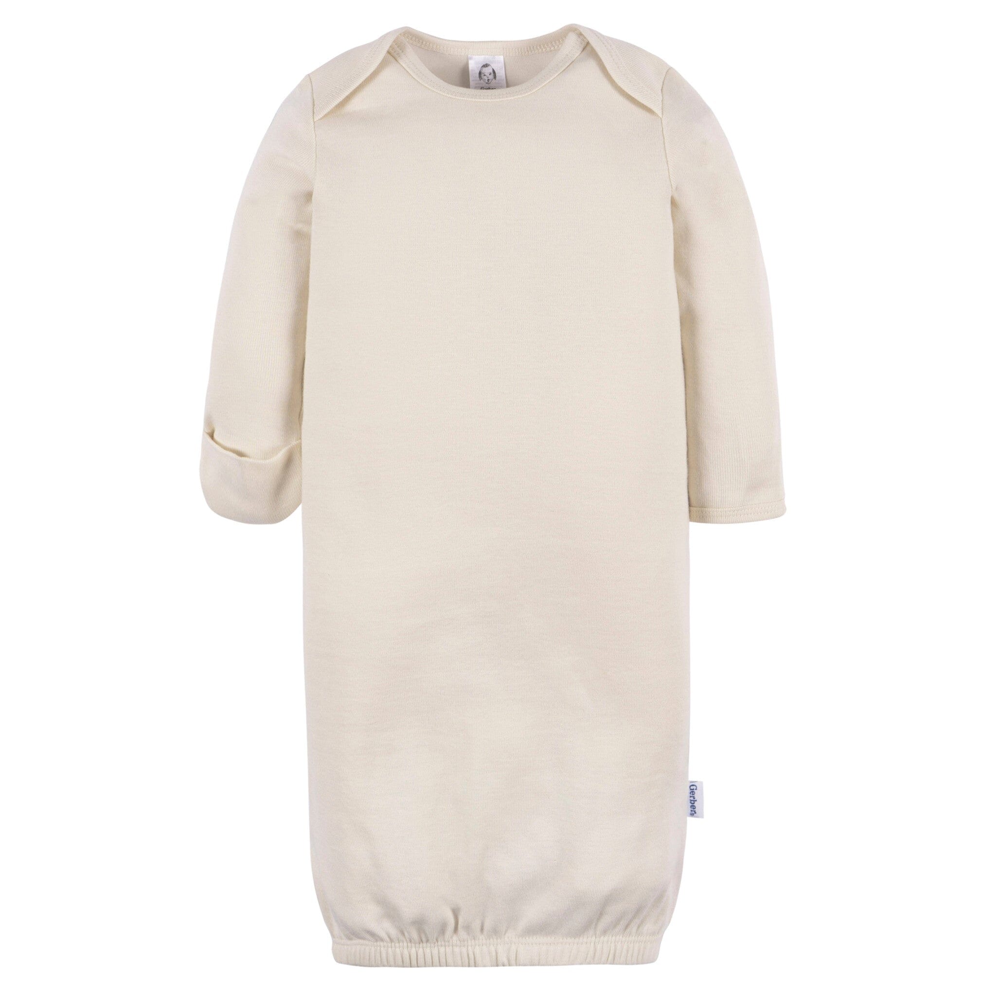 3-Pack Baby Neutral Brown & Grey Lap Shoulder Gowns - Image 5