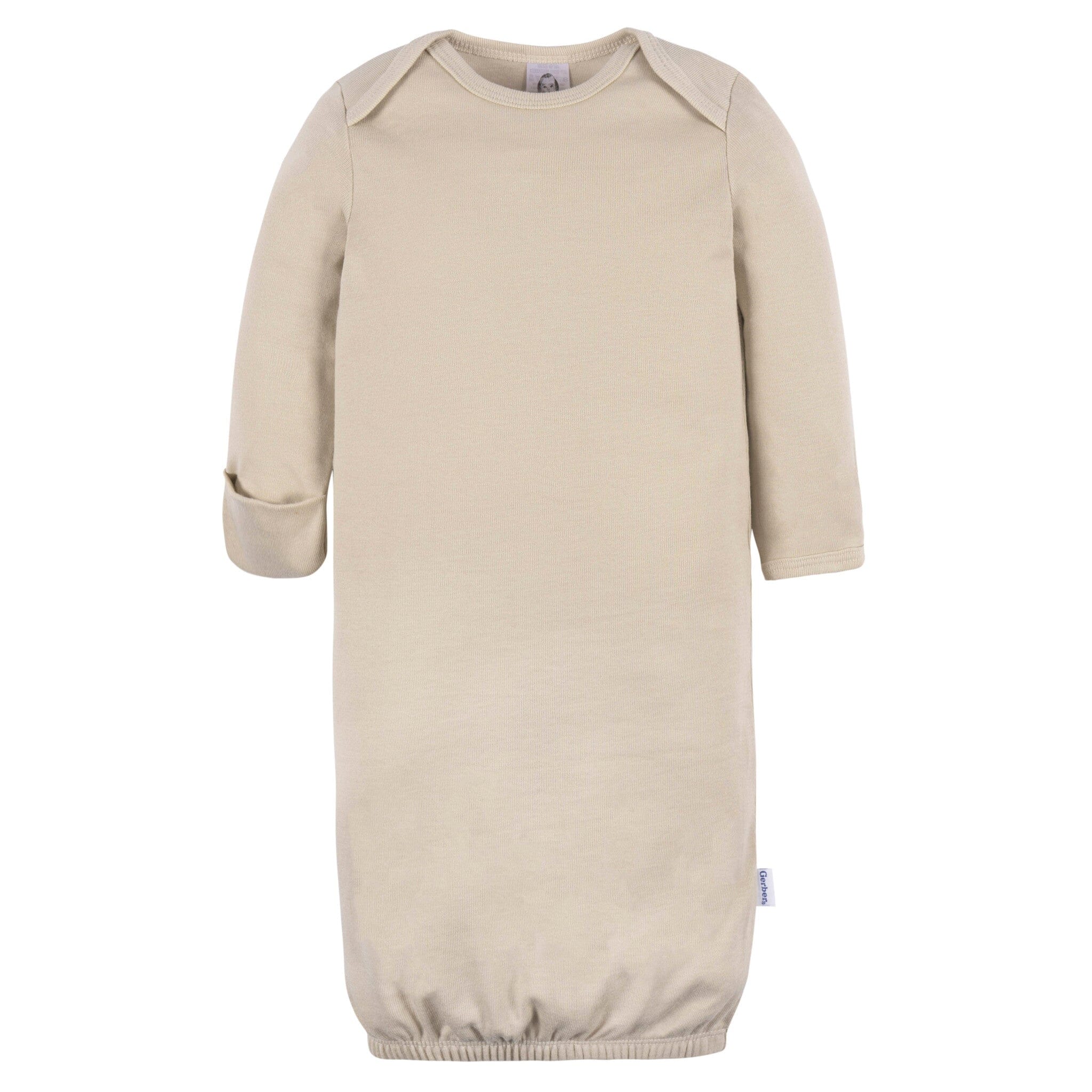 3-Pack Baby Neutral Brown & Grey Lap Shoulder Gowns - Image 6