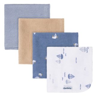 4-Pack Baby Boys Little Lighthouse Terry Washcloths