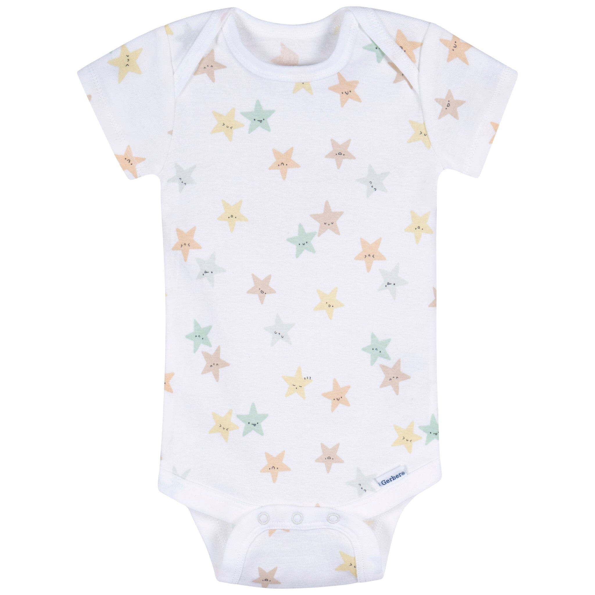 3-Pack Baby Neutral Starry Smiles Short Sleeve Onesies® Bodysuits - Image 7