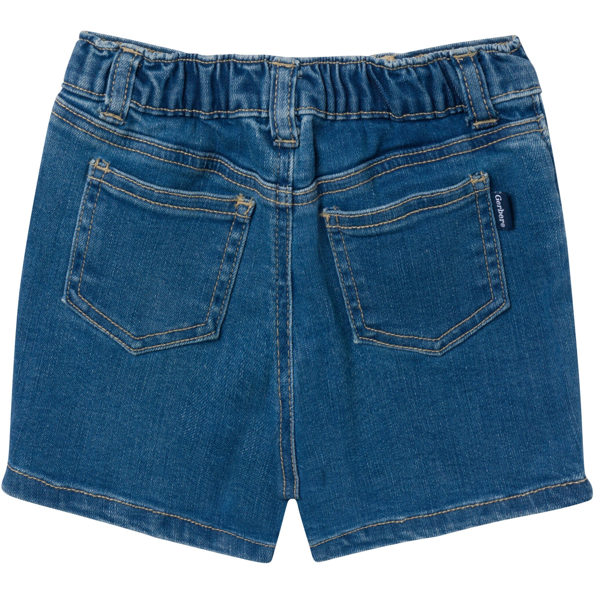 Infant & Toddler Neutral Light Wash Denim Shorts - Image 6