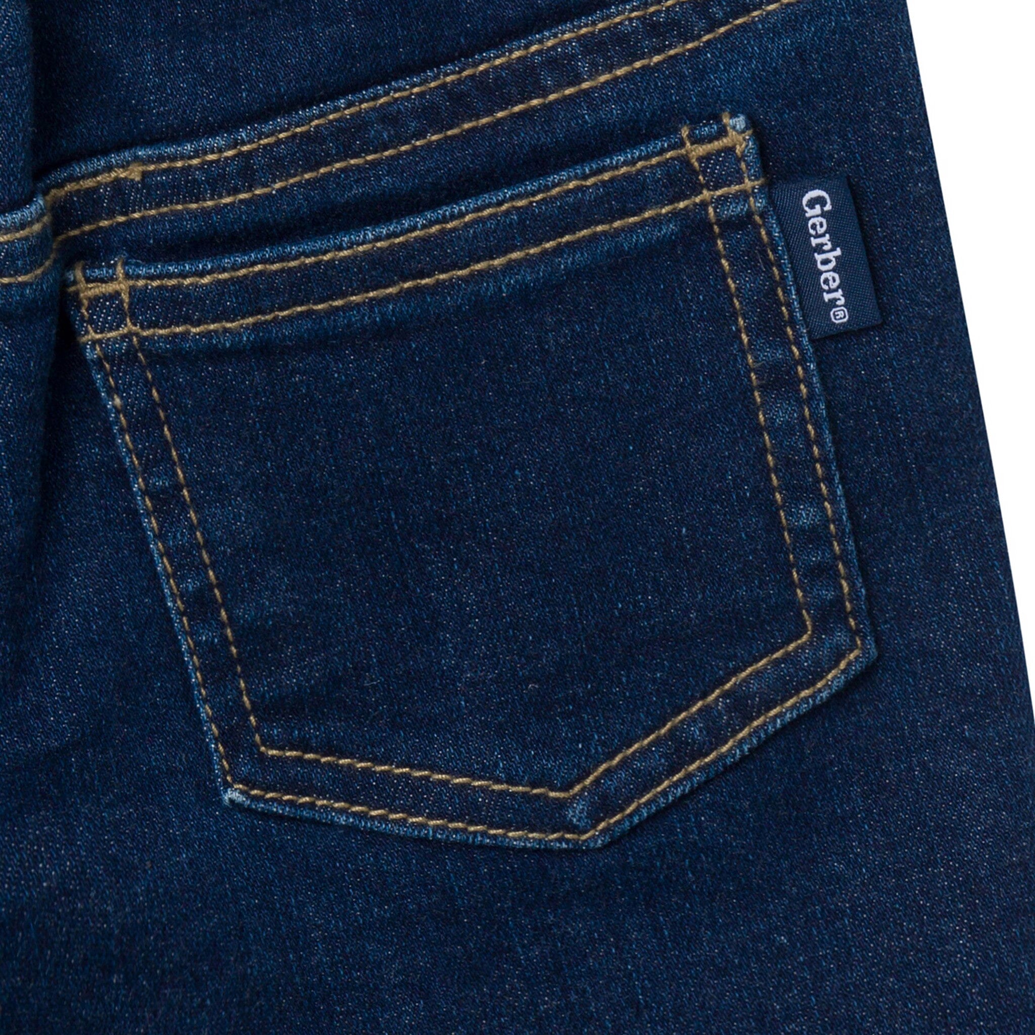 Infant & Toddler Neutral Dark Wash Denim Shorts - Image 5