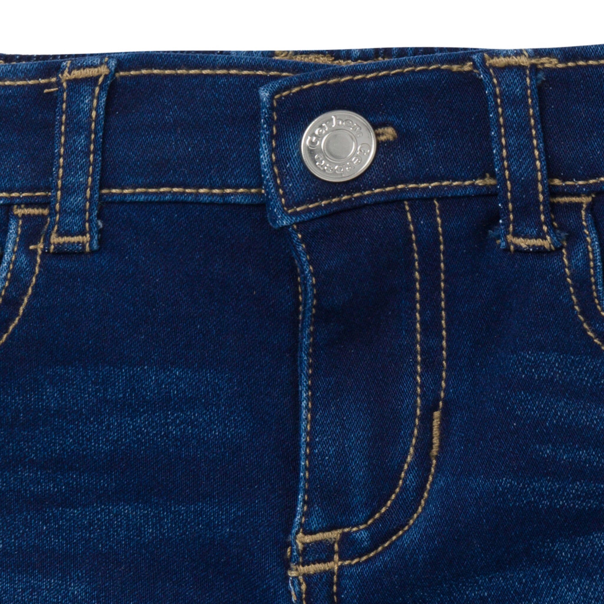 Baby & Toddler Neutral Dark Wash Cuffed Denim Shorts - Image 2