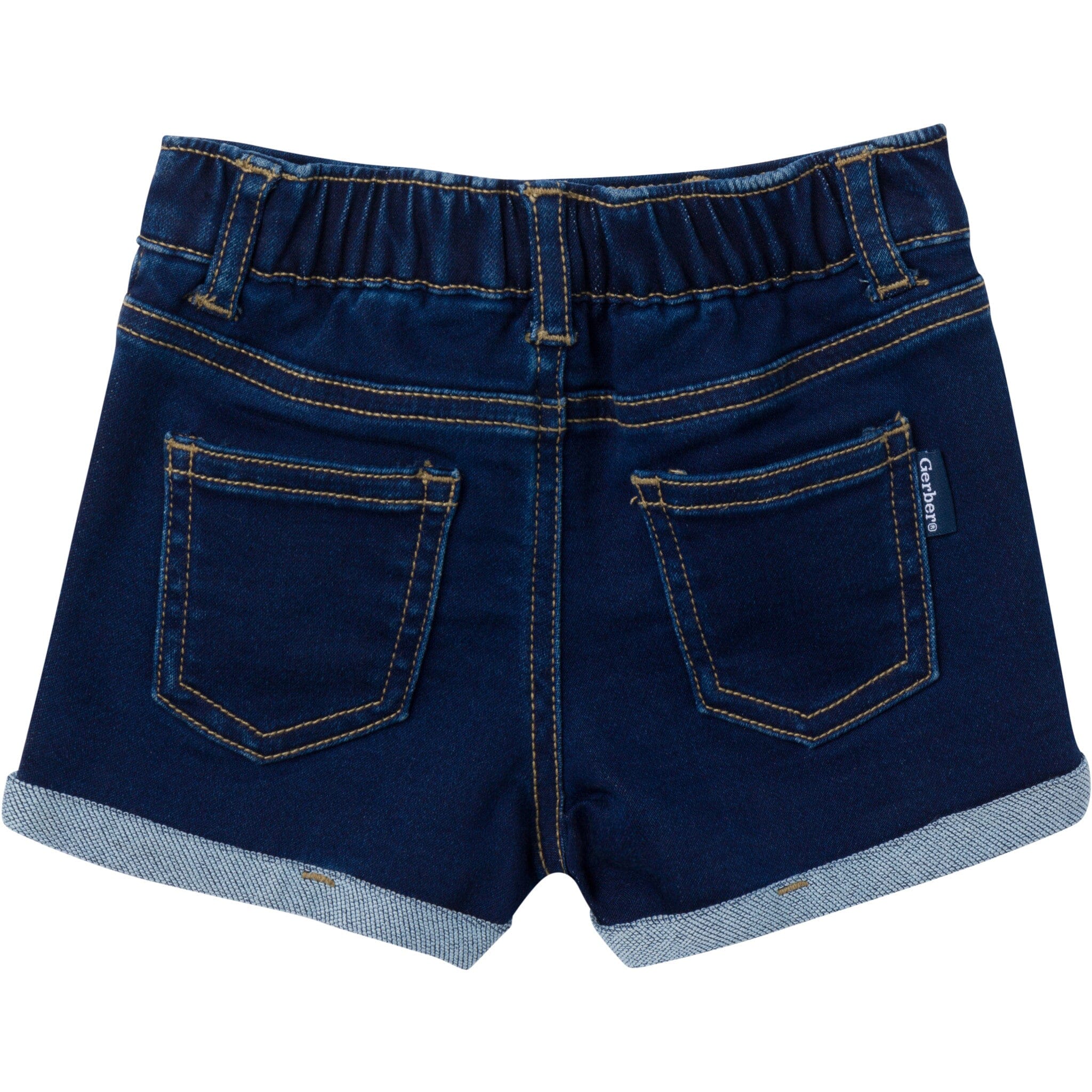 Baby & Toddler Neutral Dark Wash Cuffed Denim Shorts - Image 4