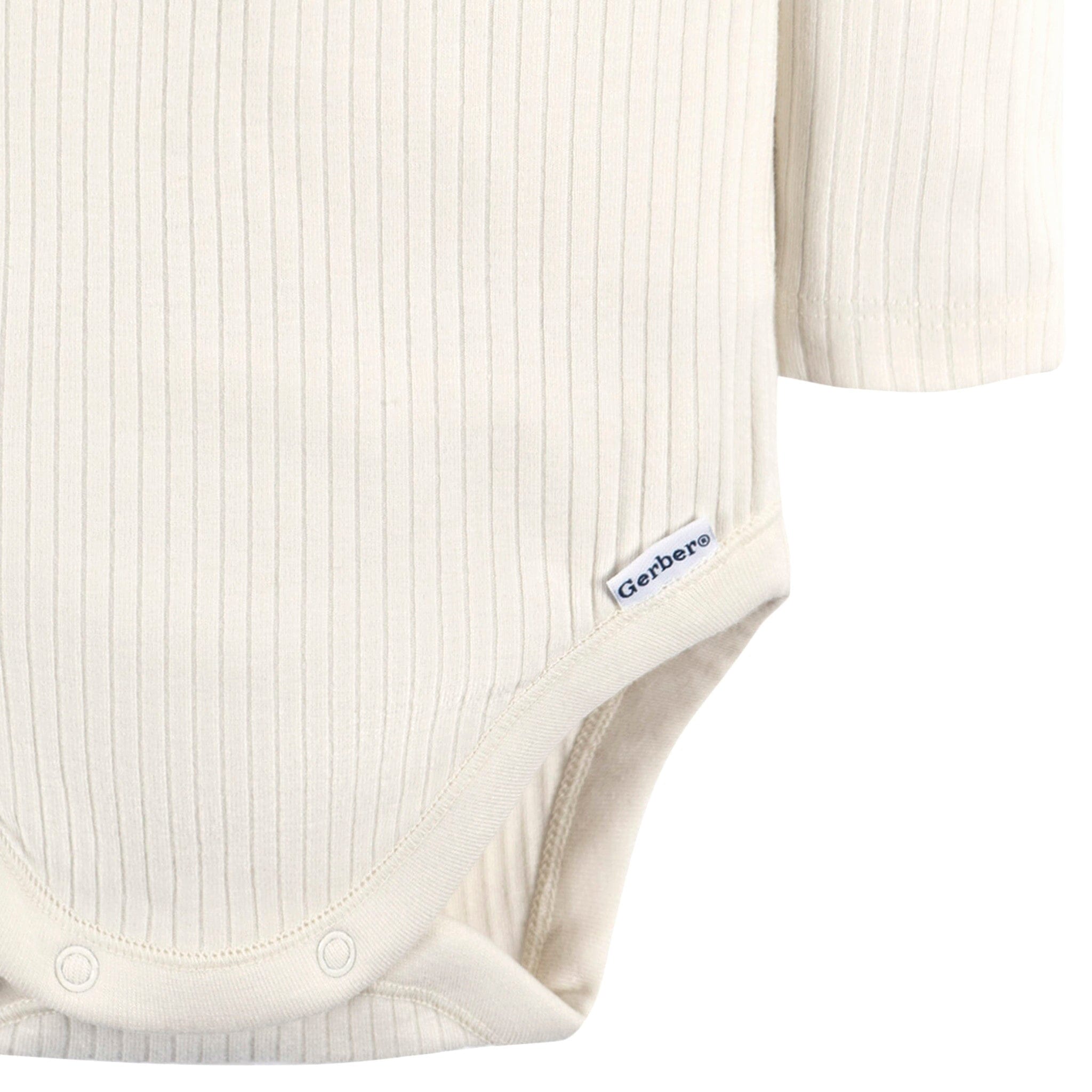 2-Pack Baby Boys Ivory & Grey Henley Onesies® Bodysuits - Image 4