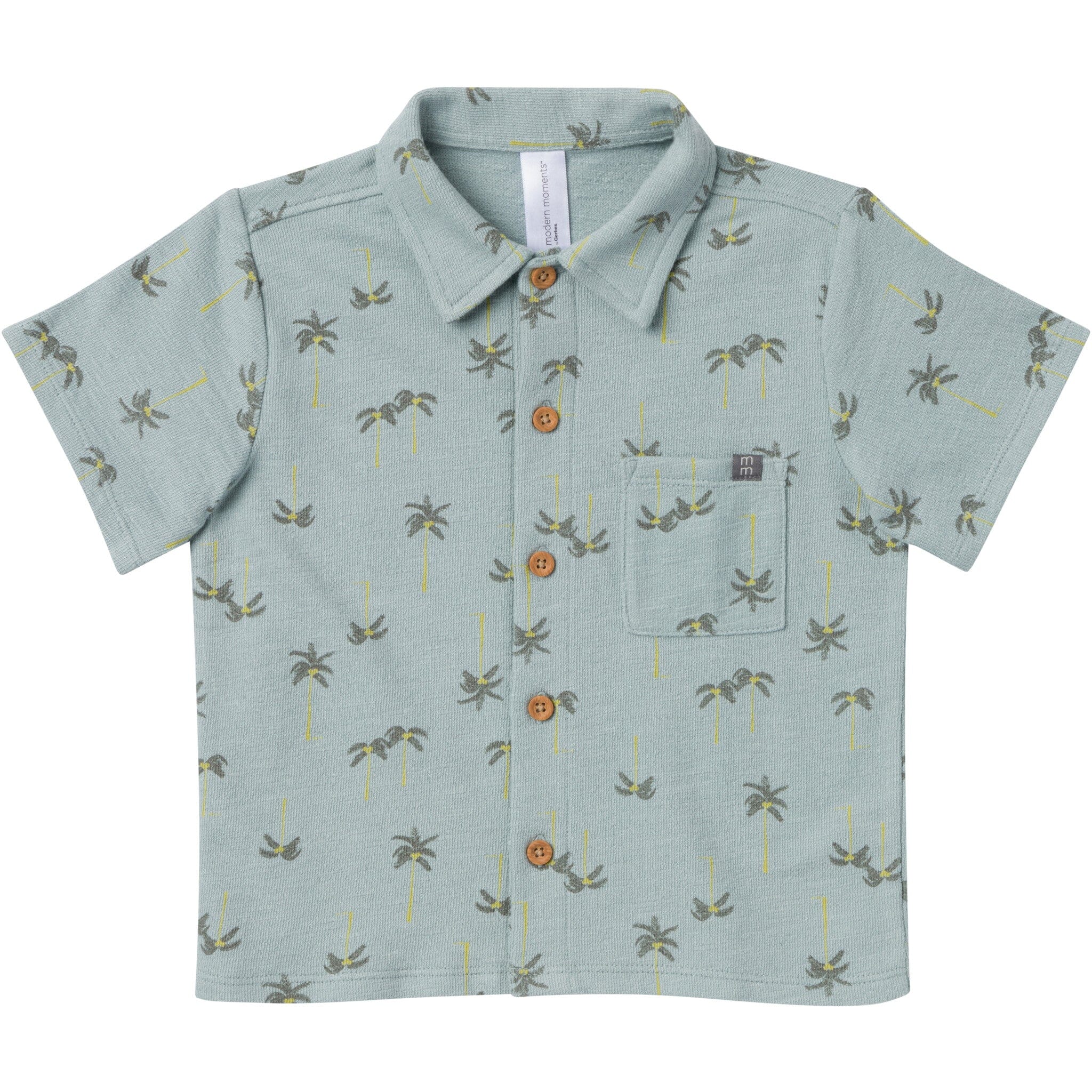 2-Piece Infant & Toddler Boys Blue Palms Button Front Shirt and Shorts Set - Image 4