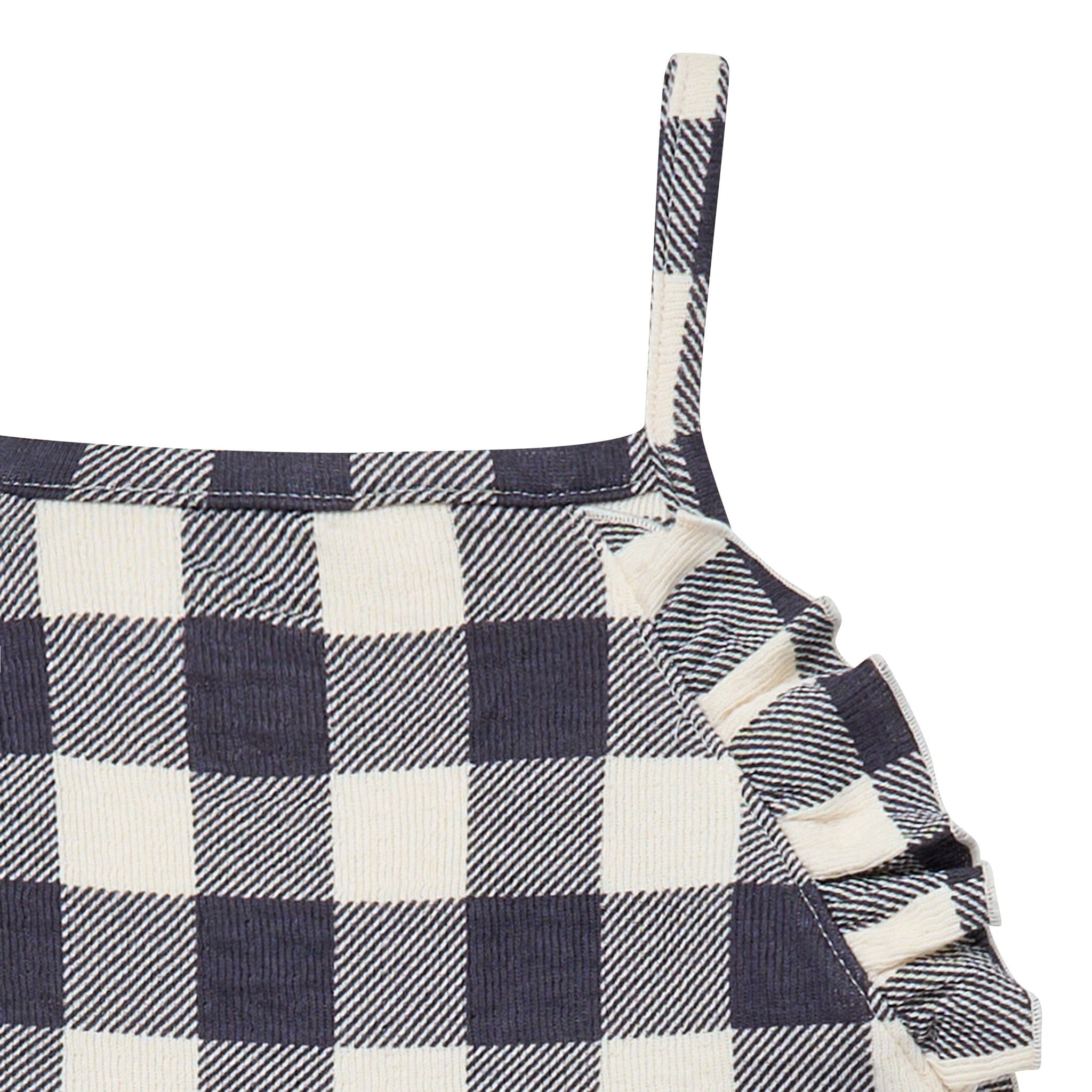 Infant & Toddler Girls Gingham Ruffle Wide Leg Romper - Image 4
